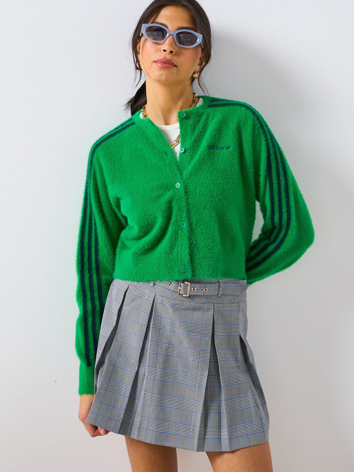 adidas Originals　adidas FLUFFY CARDIGAN adidas Fluffy Knitted Cardigan - Green | Free Shipping with adiClub
