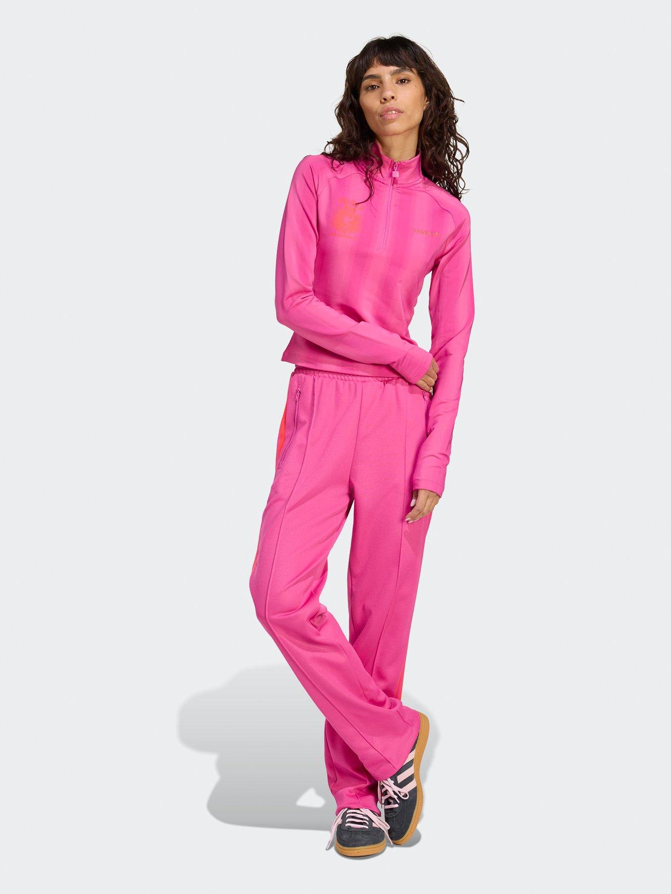 Image 3 of 6 of adidas Originals Women's Graphic Crest Tracksuit Pants - Pink