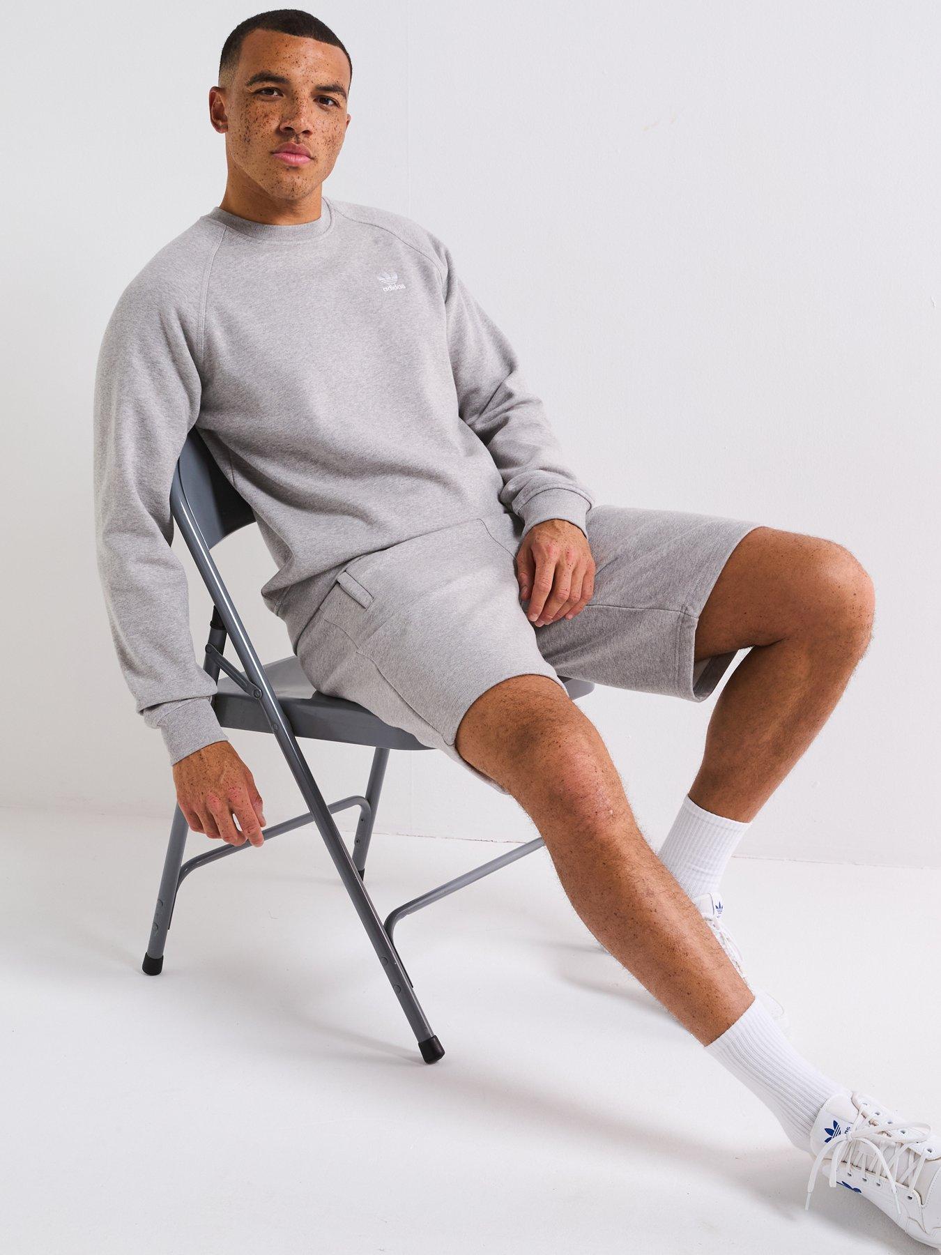 adidas Originals Men's Trefoil Essentials Shorts - Grey | Very