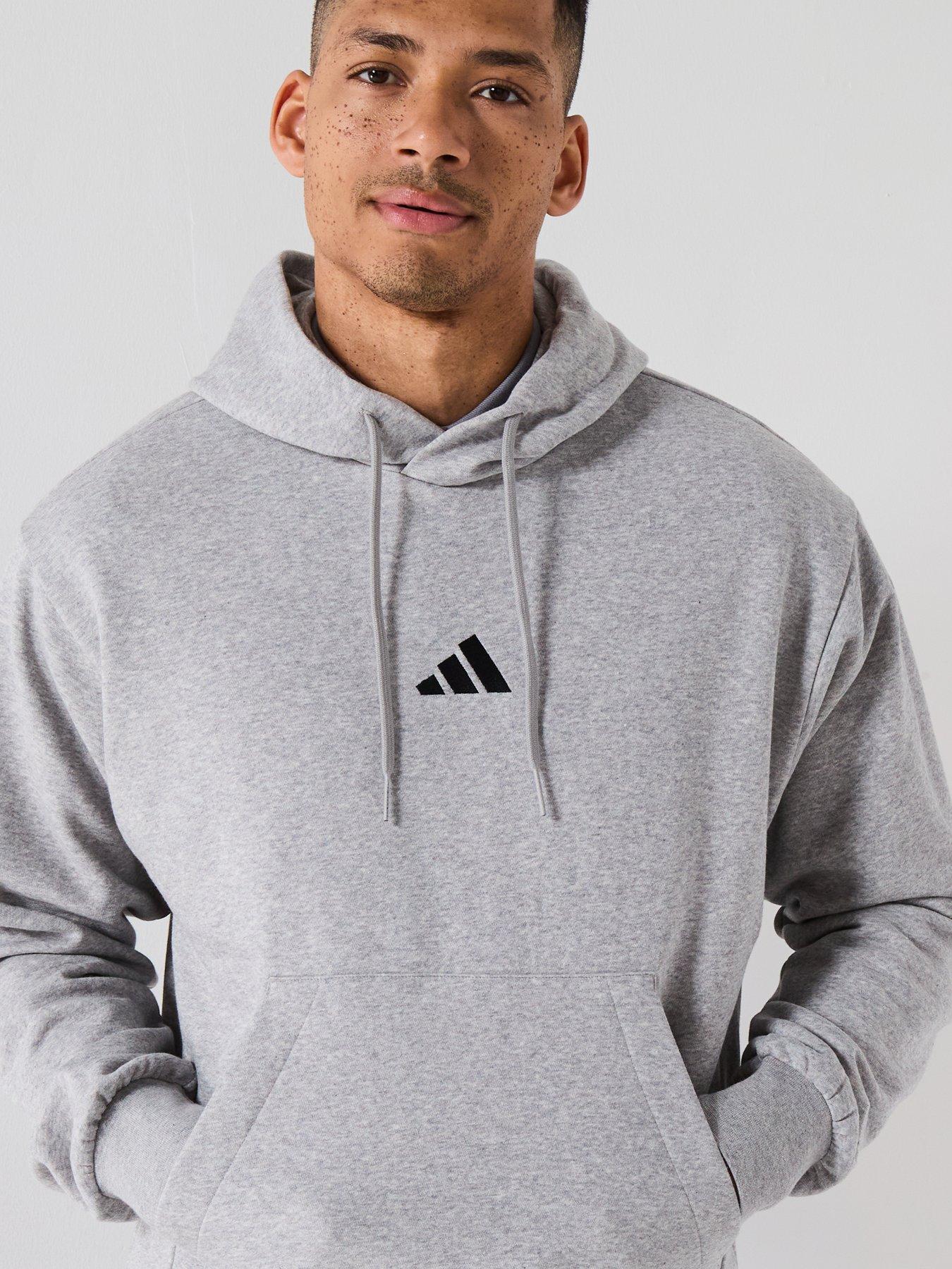 Image 4 of 6 of adidas Sportswear Men's Essentials Feel Cozy Fleece Hoodie - Grey