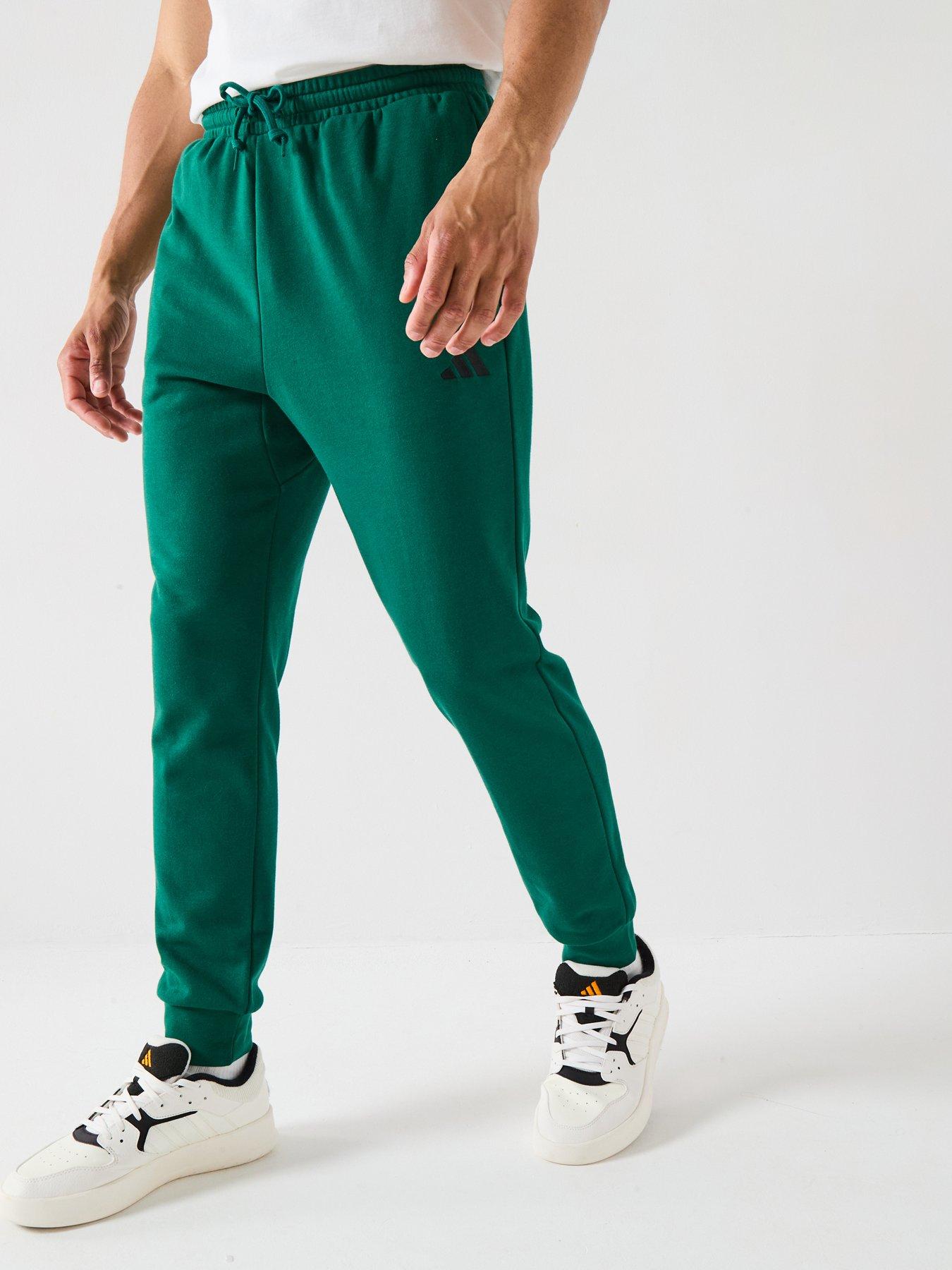 adidas Sportswear Men's Essentials Feel Cozy French Terry Pant, Cgreen/Black, Size 2Xl, Men