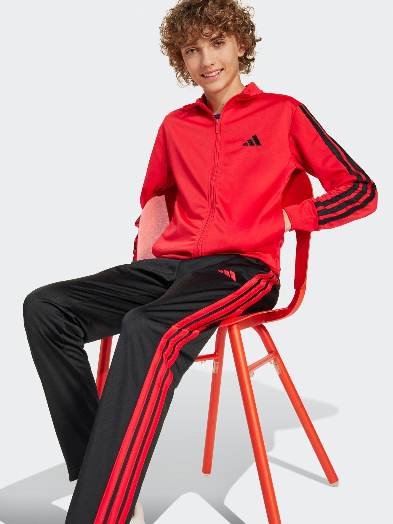 Image 3 of 5 of adidas Sportswear Junior Boys Essentials Climacool Tracksuit -red