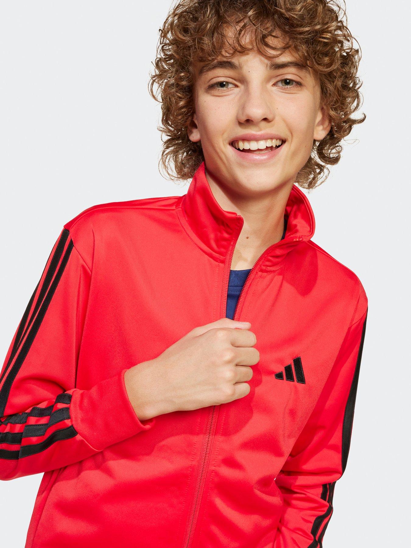 Image 4 of 5 of adidas Sportswear Junior Boys Essentials Climacool Tracksuit -red