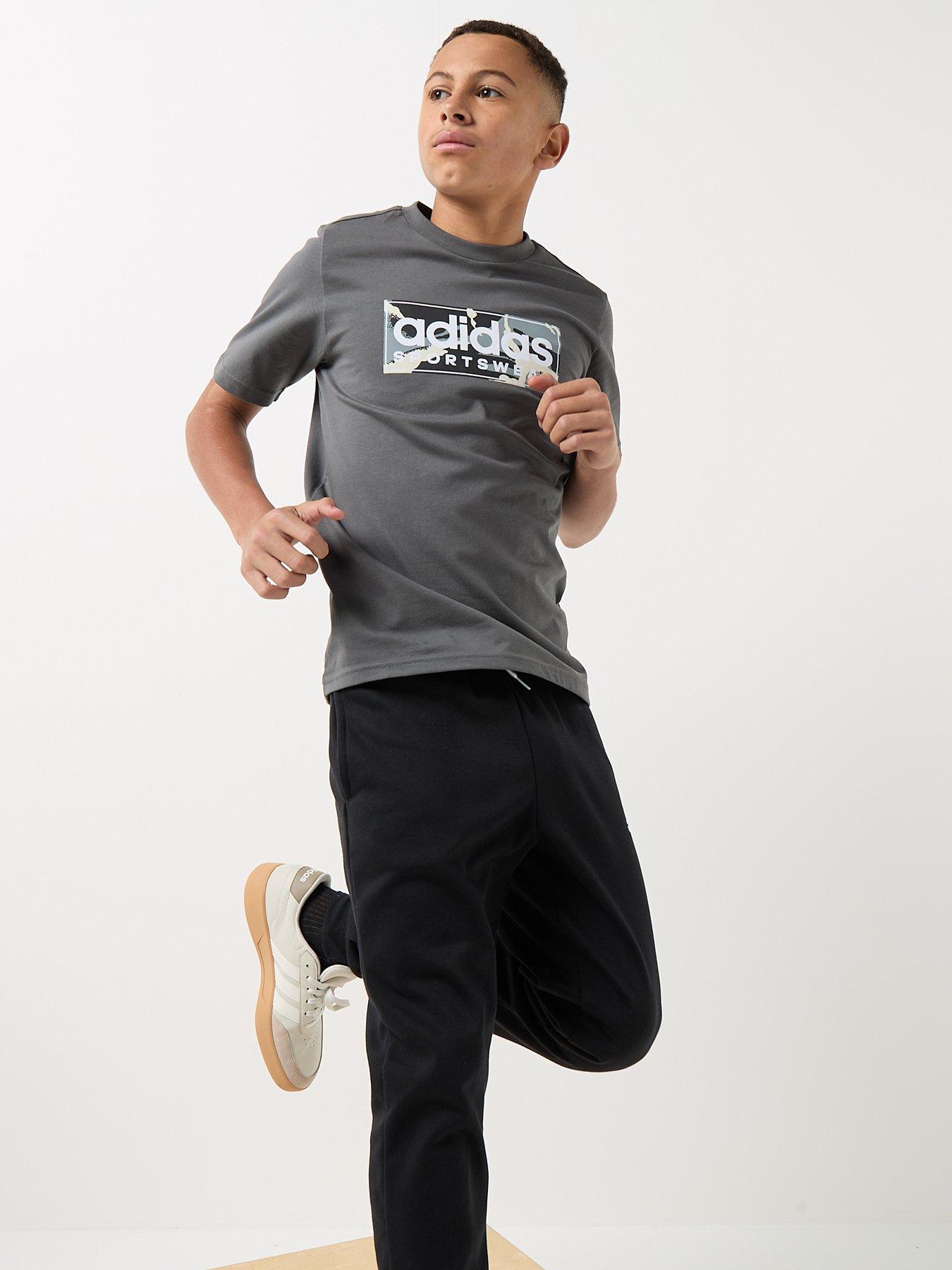 Image 3 of 5 of adidas Sportswear Junior Boys Camo Linear Graphic T-shirt -dark Grey