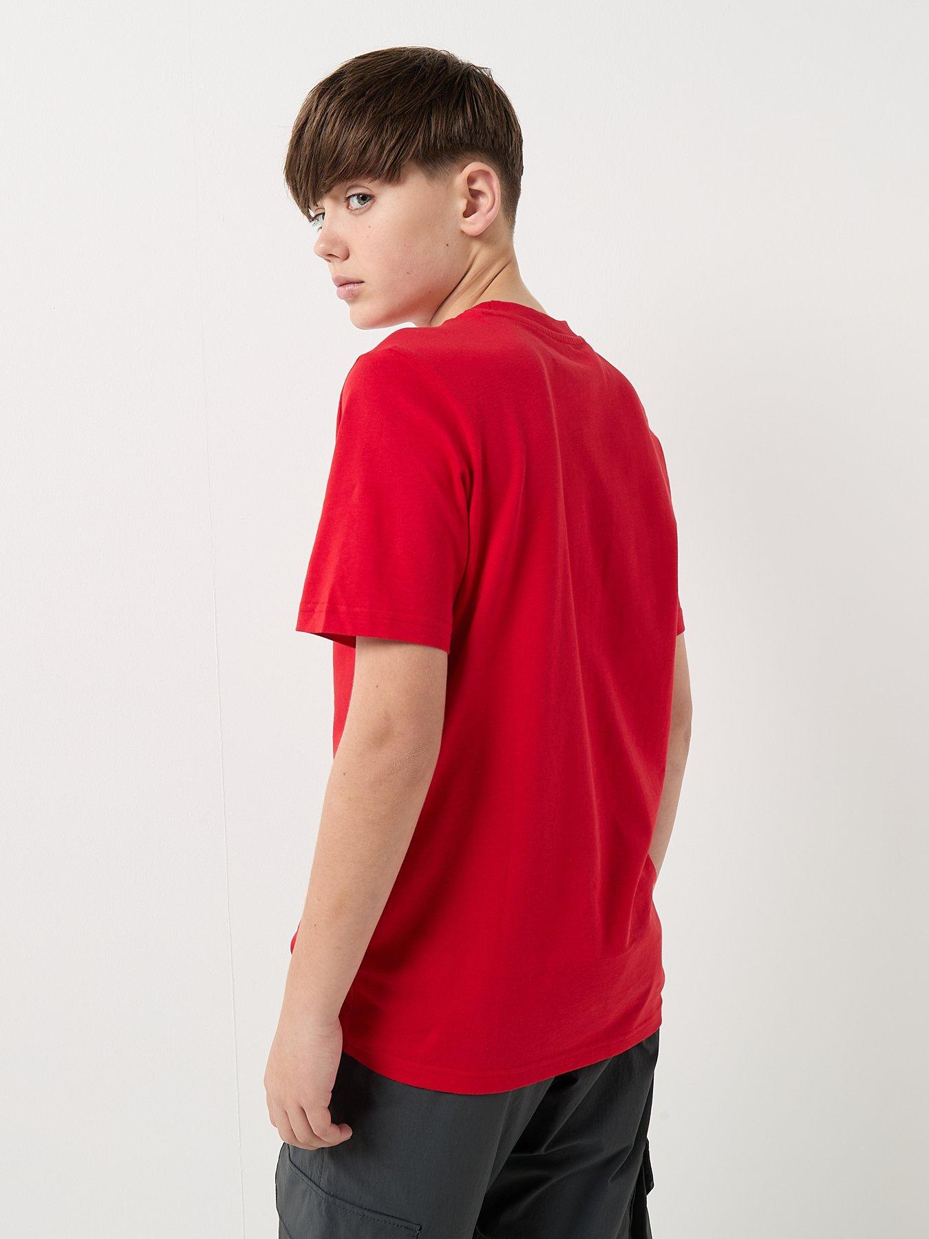 Image 2 of 5 of adidas Sportswear Junior Boys Camo Linear Graphic T-shirt -red
