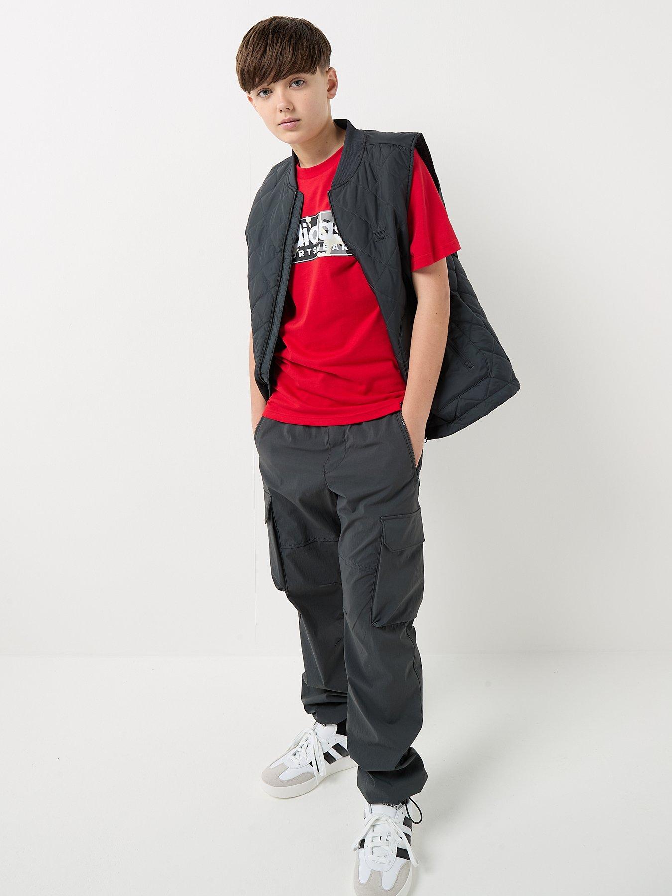 Image 3 of 5 of adidas Sportswear Junior Boys Camo Linear Graphic T-shirt -red