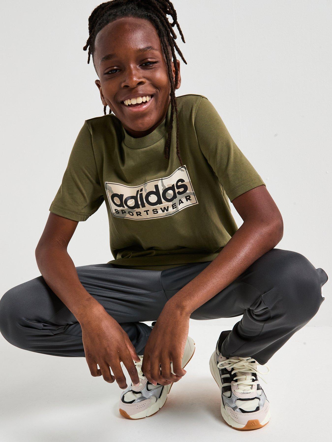 undefined Junior Boys Camo Linear Graphic T-shirt -green