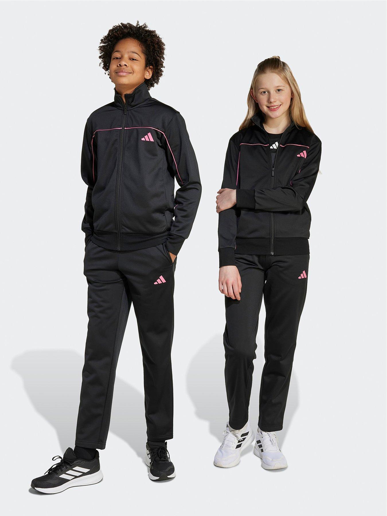 undefined Junior Girls Tricot Tracksuit-black