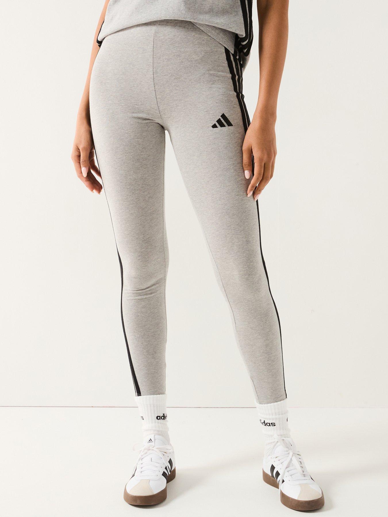 undefined Women's Essentials 3-stripes Cotton Leggings - Grey