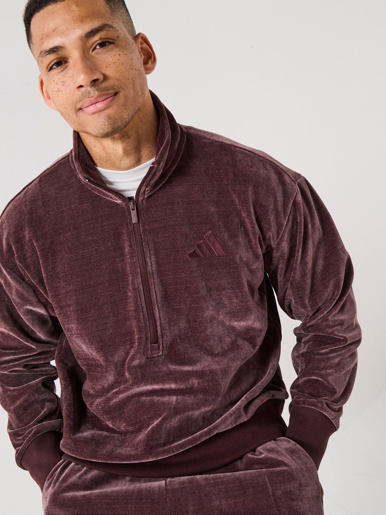 Image 6 of 6 of adidas Sportswear Men's All Szn Luxe Half-Zip - Brown