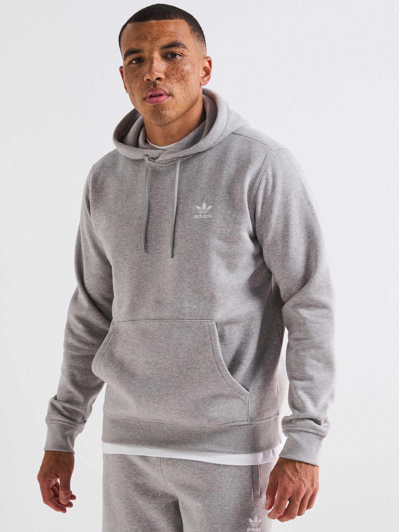 adidas Originals Men's Trefoil Essentials Hoodie - Grey