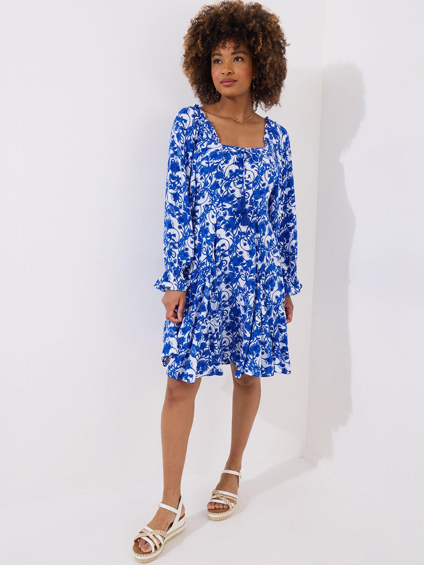 undefined Grecian Dreams Short Dress - Blue