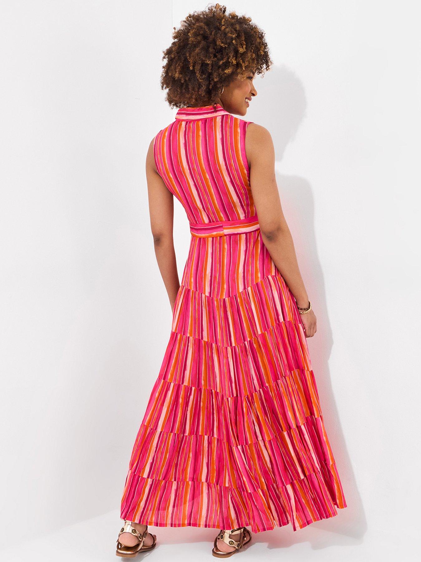 Image 3 of 6 of Joe Browns Petite Lucy Stripe Sleeveless Maxi Dress - Pink