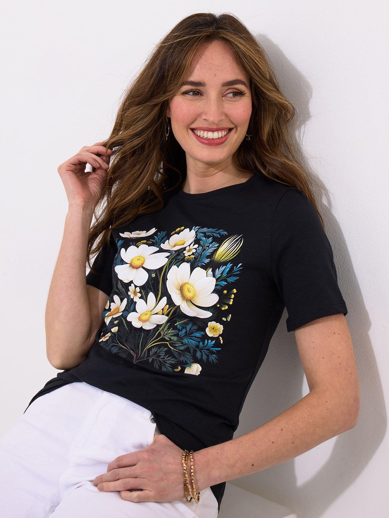 Image of Joe Browns Fancy Floral Graphic Tee - Black