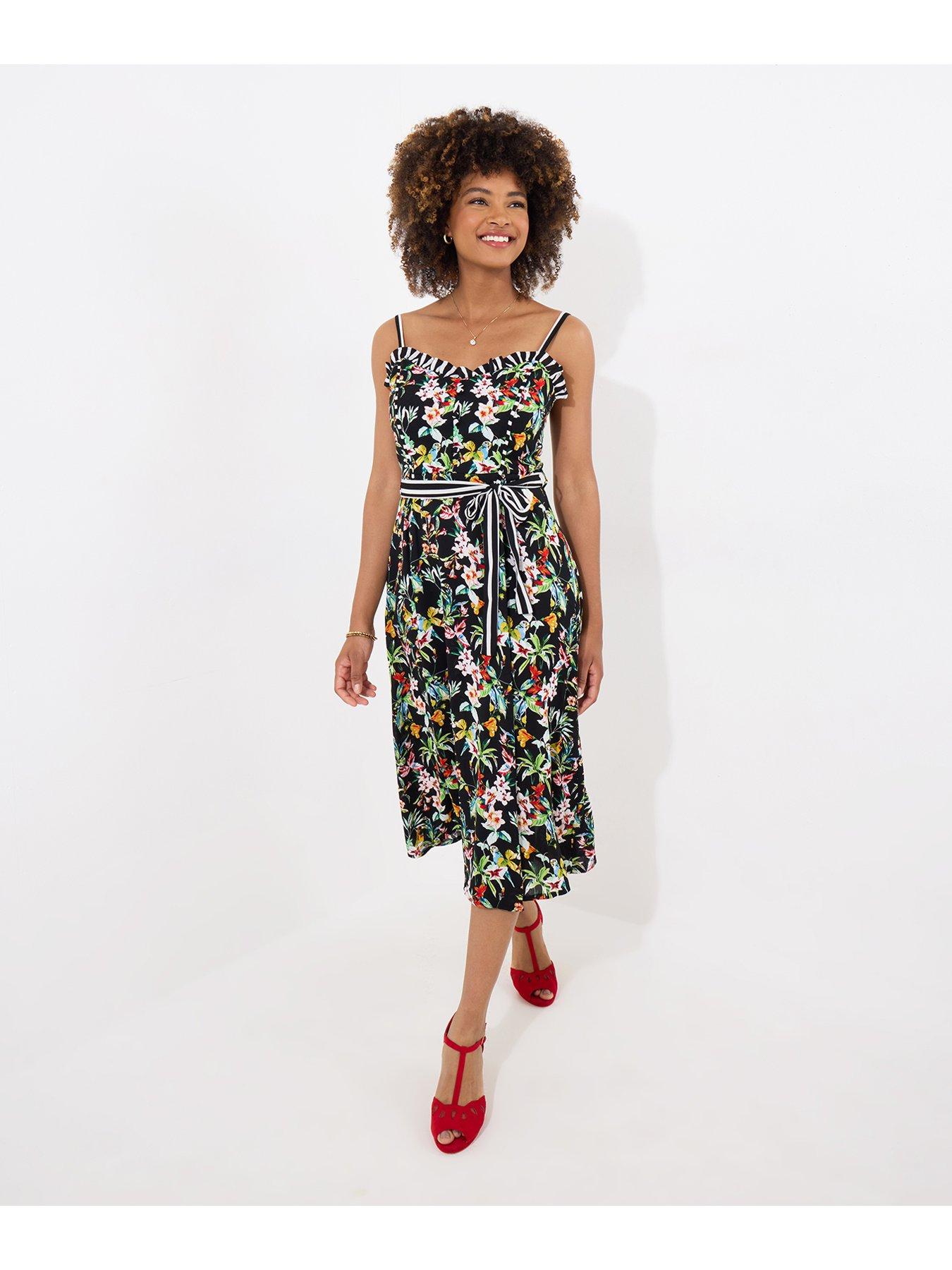 Image 2 of 5 of Joe Browns Maya Tropical Print Dress - Black