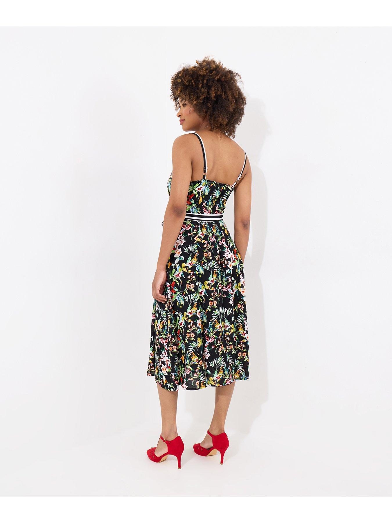 Image 3 of 5 of Joe Browns Maya Tropical Print Dress - Black