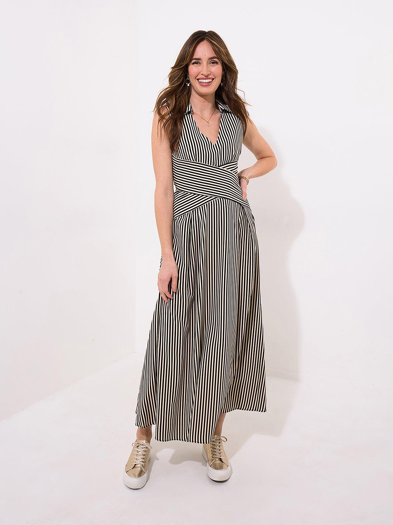 Image 1 of 6 of Joe Browns Isla Stripe Dress - Black