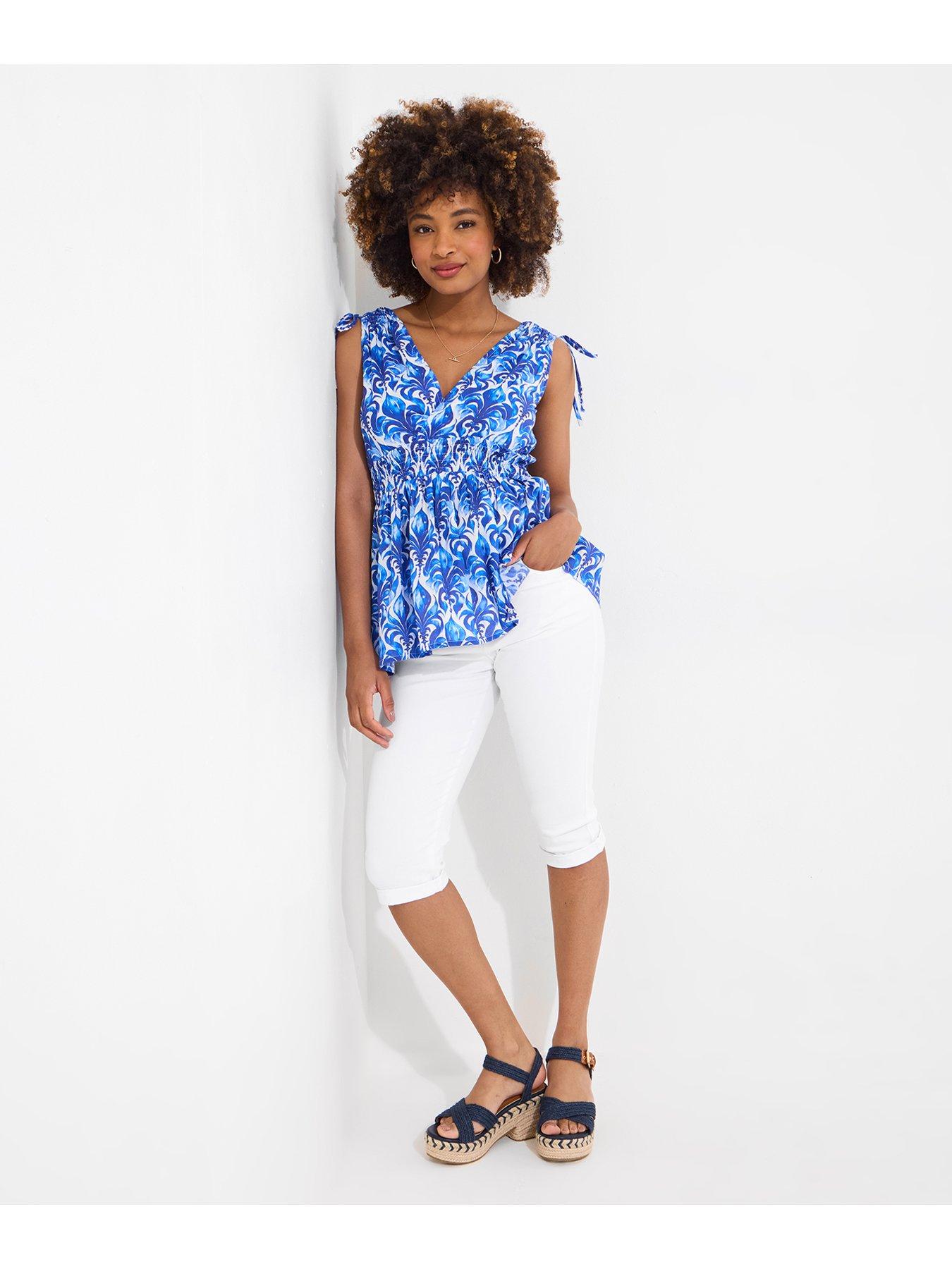 Image 2 of 5 of Joe Browns Santorini Blues Tie Shoulder Top - Blue