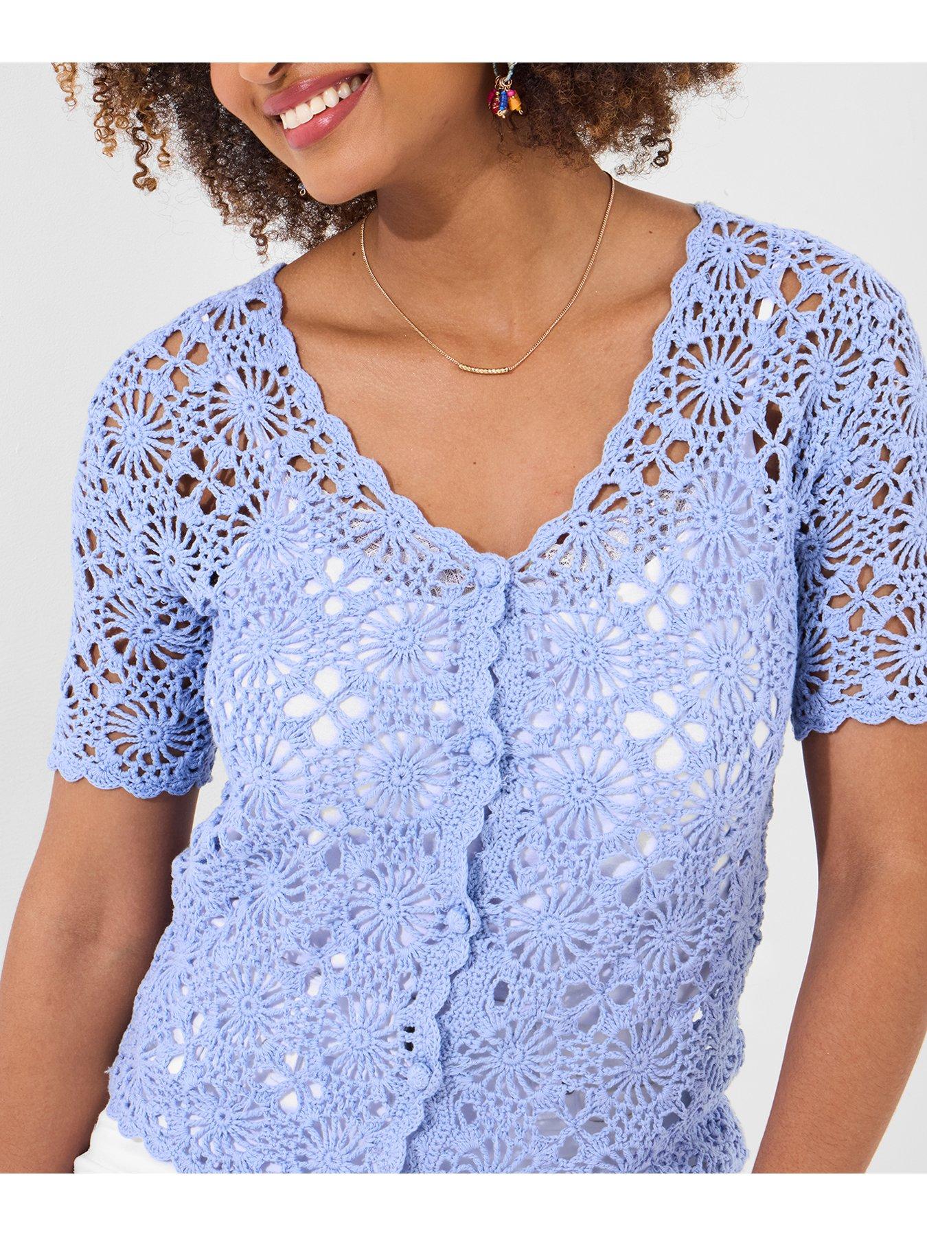 Joe Browns Summer Love Crochet Cardigan Blue Very