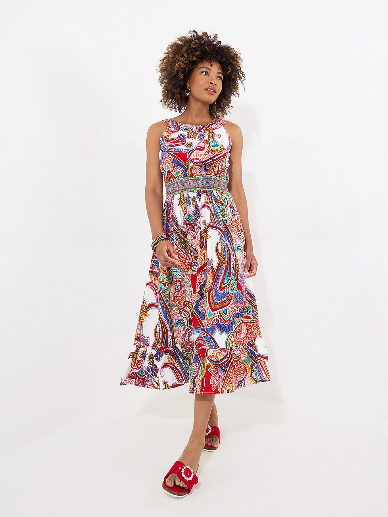 undefined Delphine Printed Dress - White