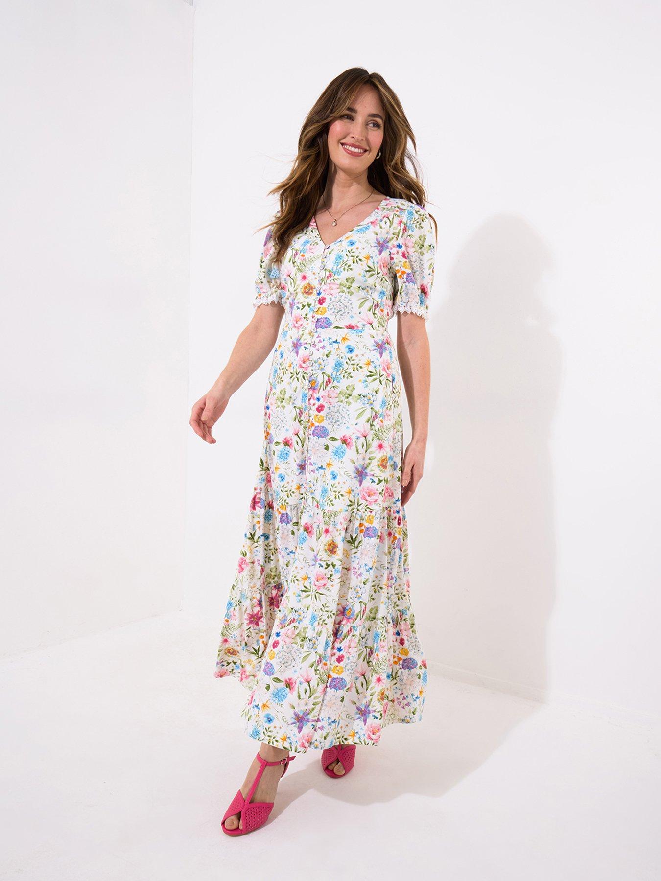 undefined Petite Summer Meadows Maxi Dress - White