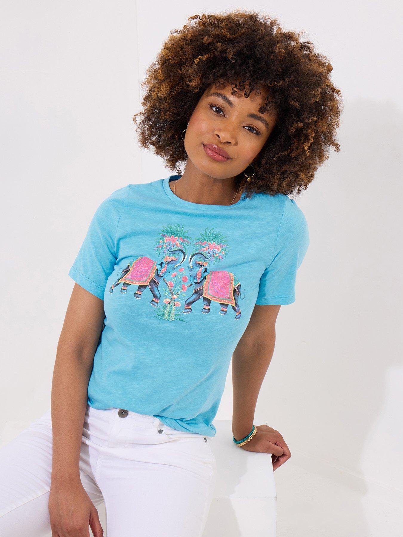 undefined Majestic Elephants Graphic Tee - Blue