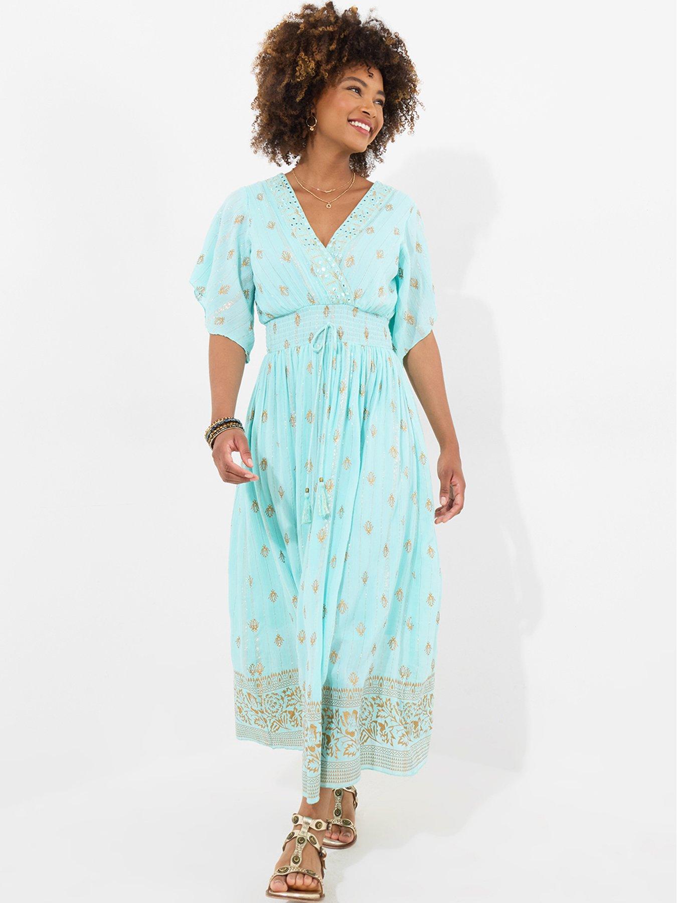 undefined Reflections Embellished Maxi Dress - BLUE