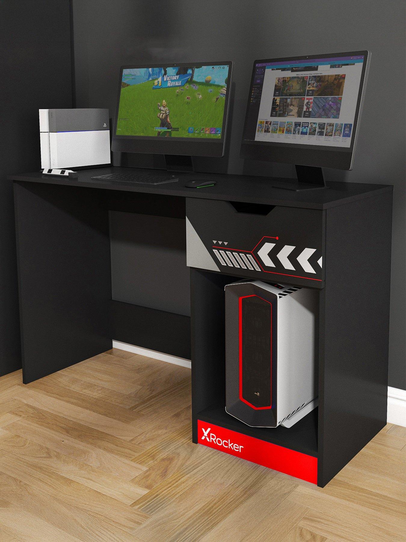 X Rocker Octane Gaming Desk with Drawer - Red
