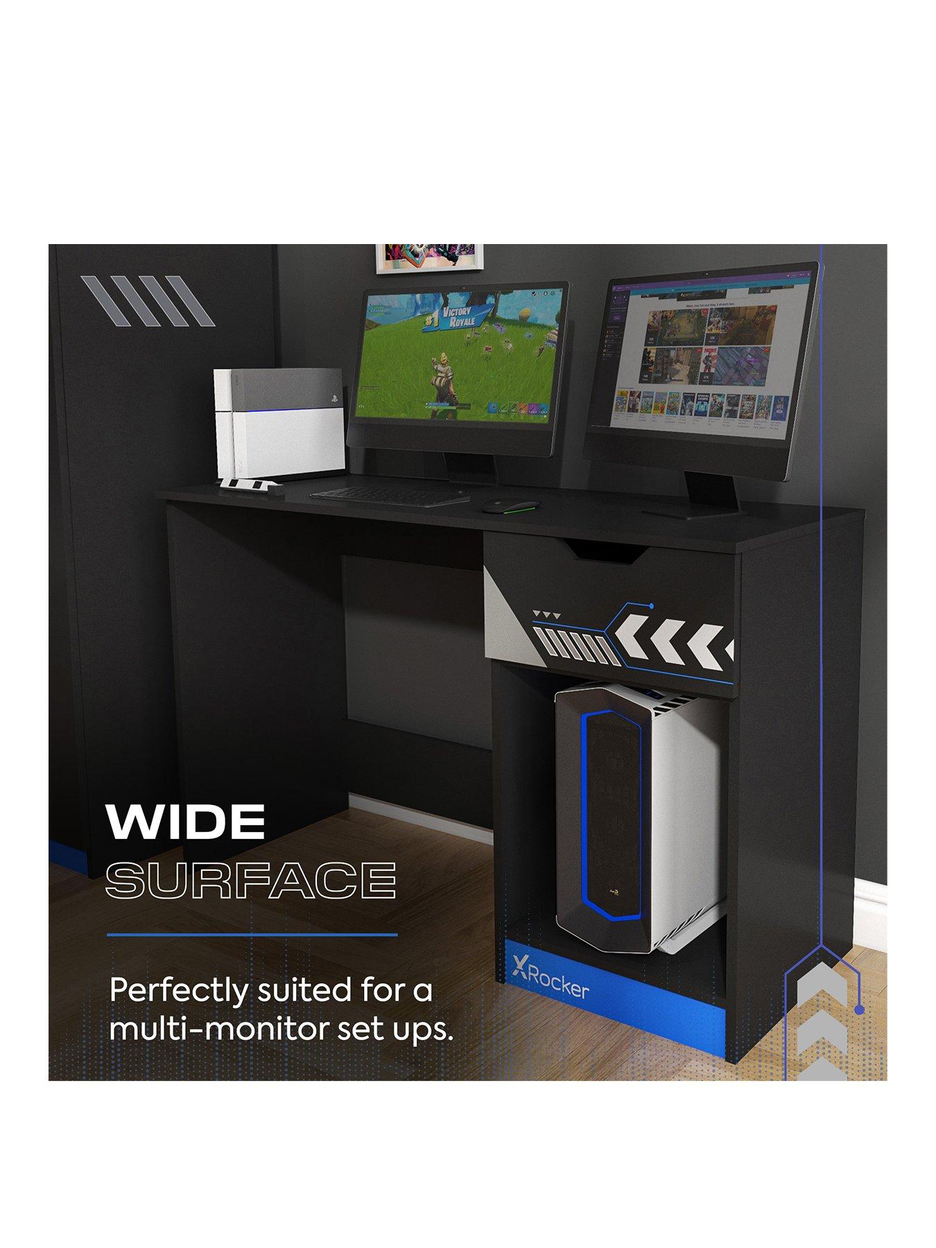 Image 3 of 7 of X Rocker Octane Gaming Desk with Drawer - Blue