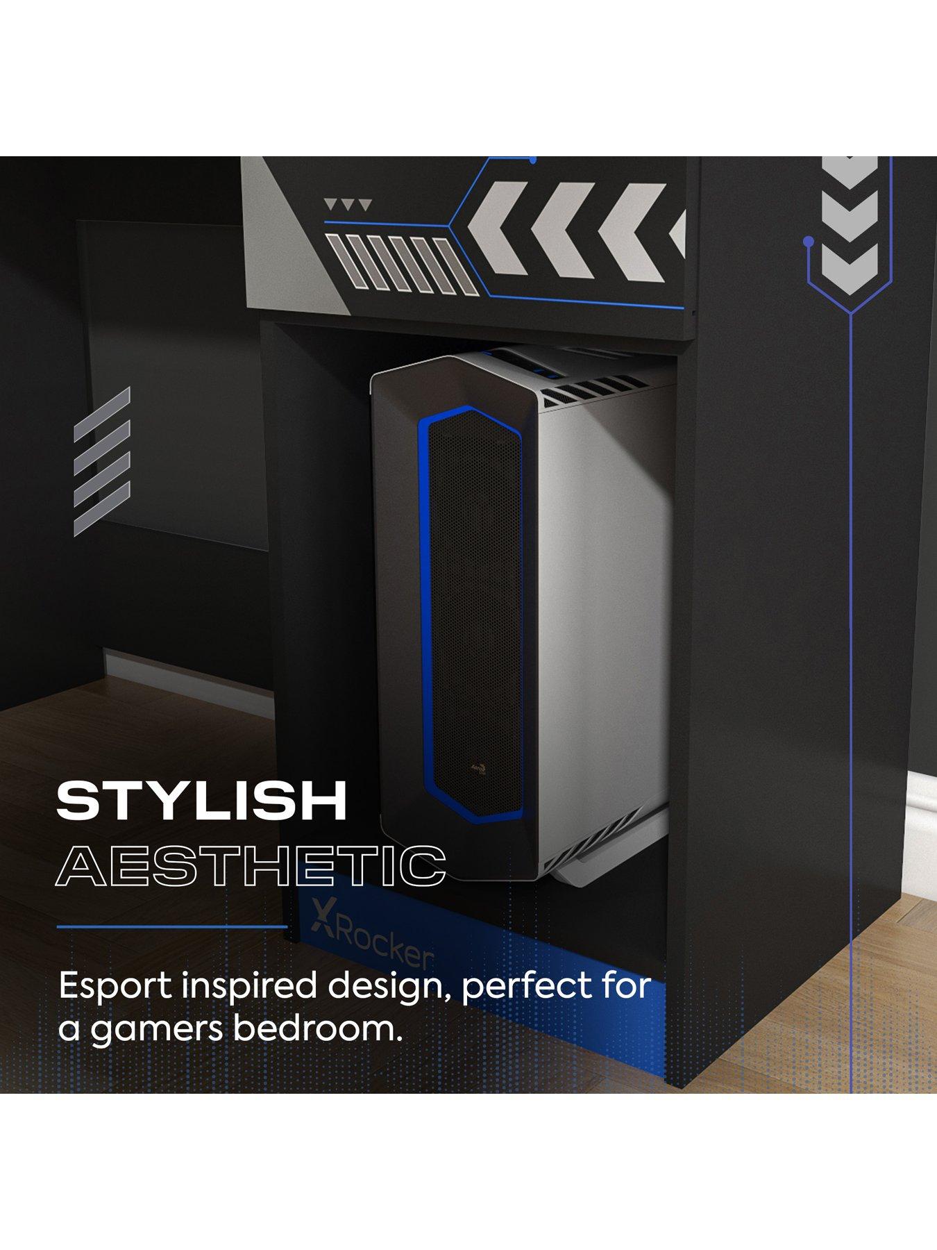 Image 4 of 7 of X Rocker Octane Gaming Desk with Drawer - Blue