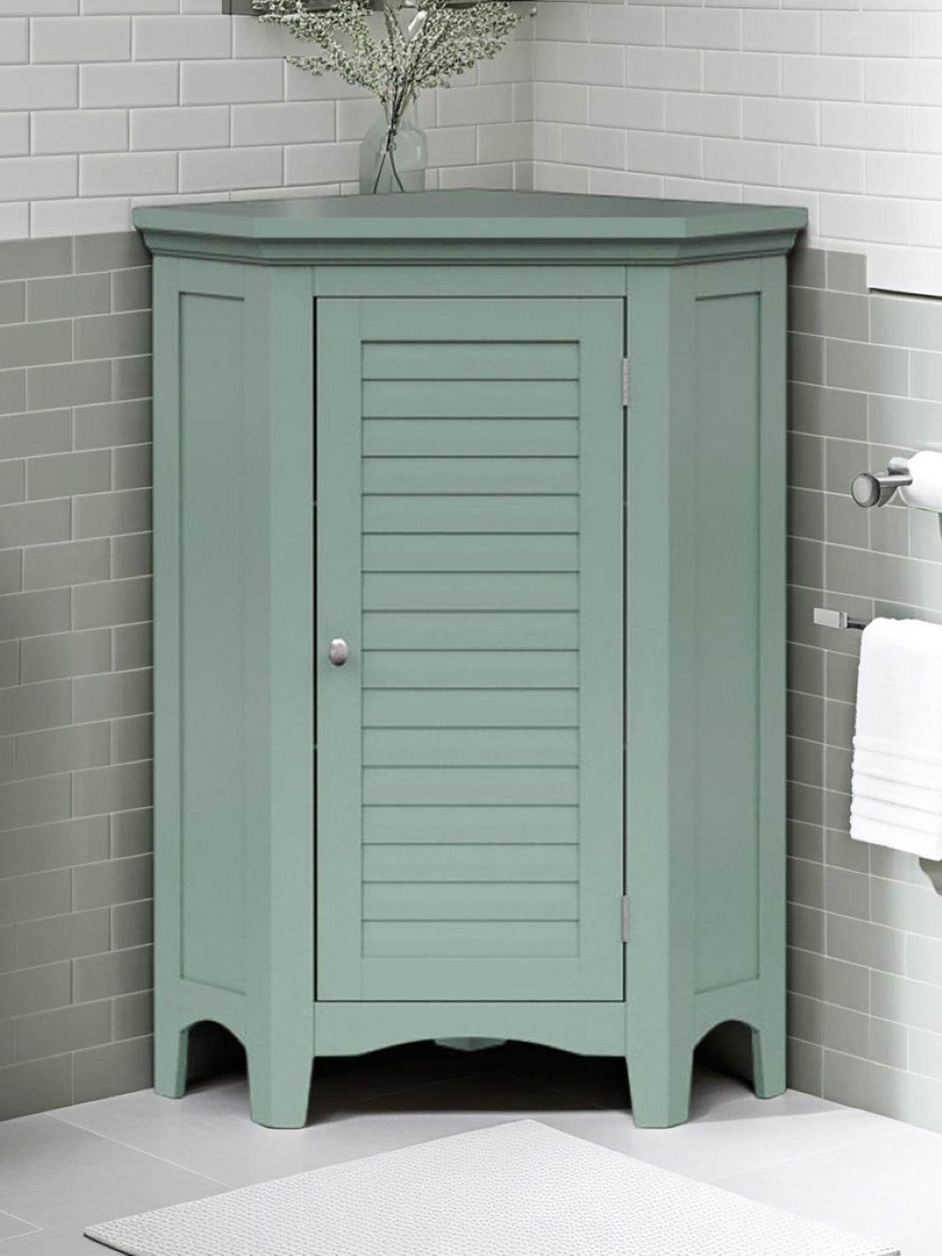 undefined Glancy One Shutter Doors Wooden Corner Stand Floor Cabinet 34"