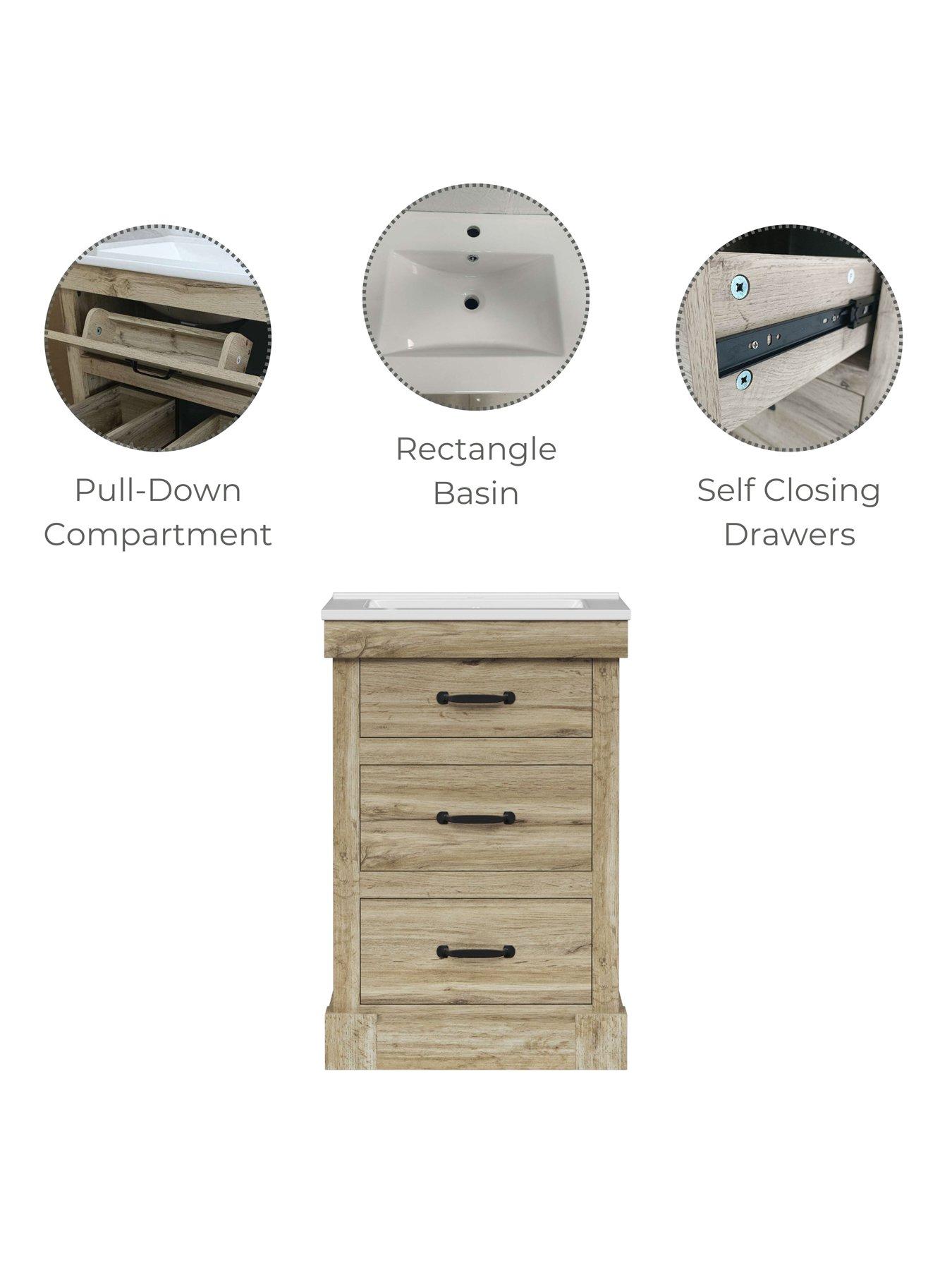 Image 4 of 6 of Teamson Home Donovan Vanity With Sink And 2 Drawers 24"