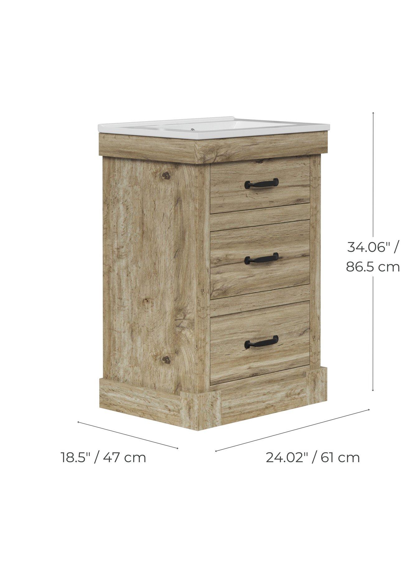 Image 5 of 6 of Teamson Home Donovan Vanity With Sink And 2 Drawers 24"