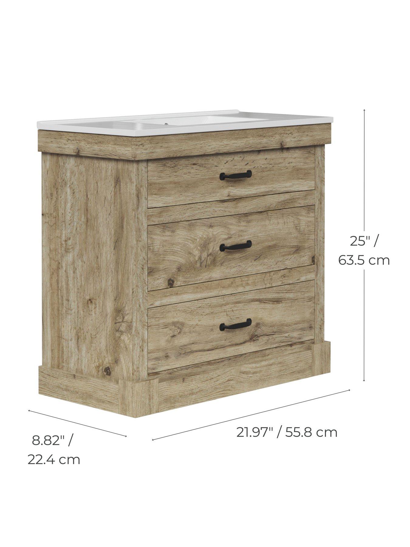 Image 4 of 6 of Teamson Home Donovan Vanity With Sink And 2 Drawers 36"