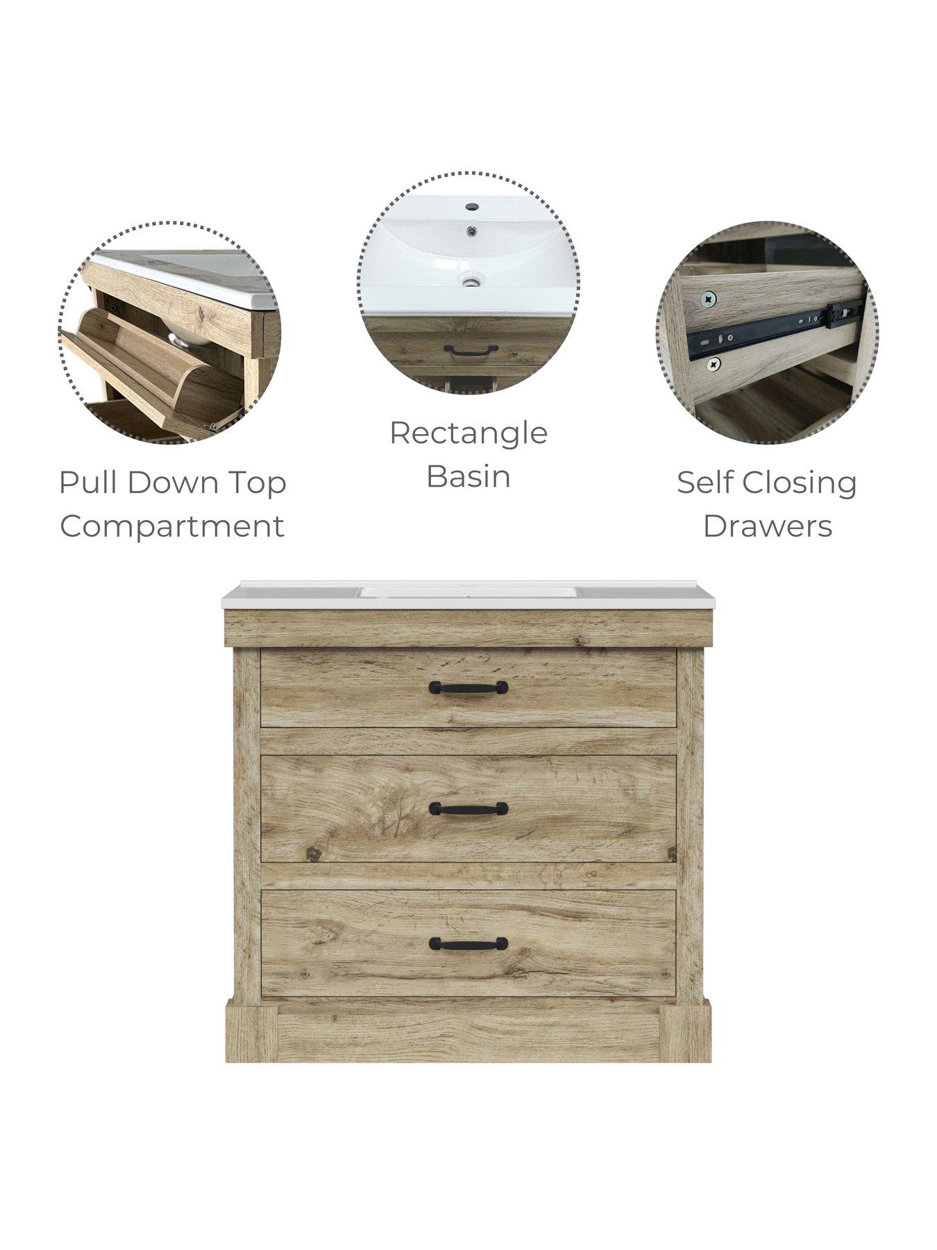 Image 5 of 6 of Teamson Home Donovan Vanity With Sink And 2 Drawers 36"