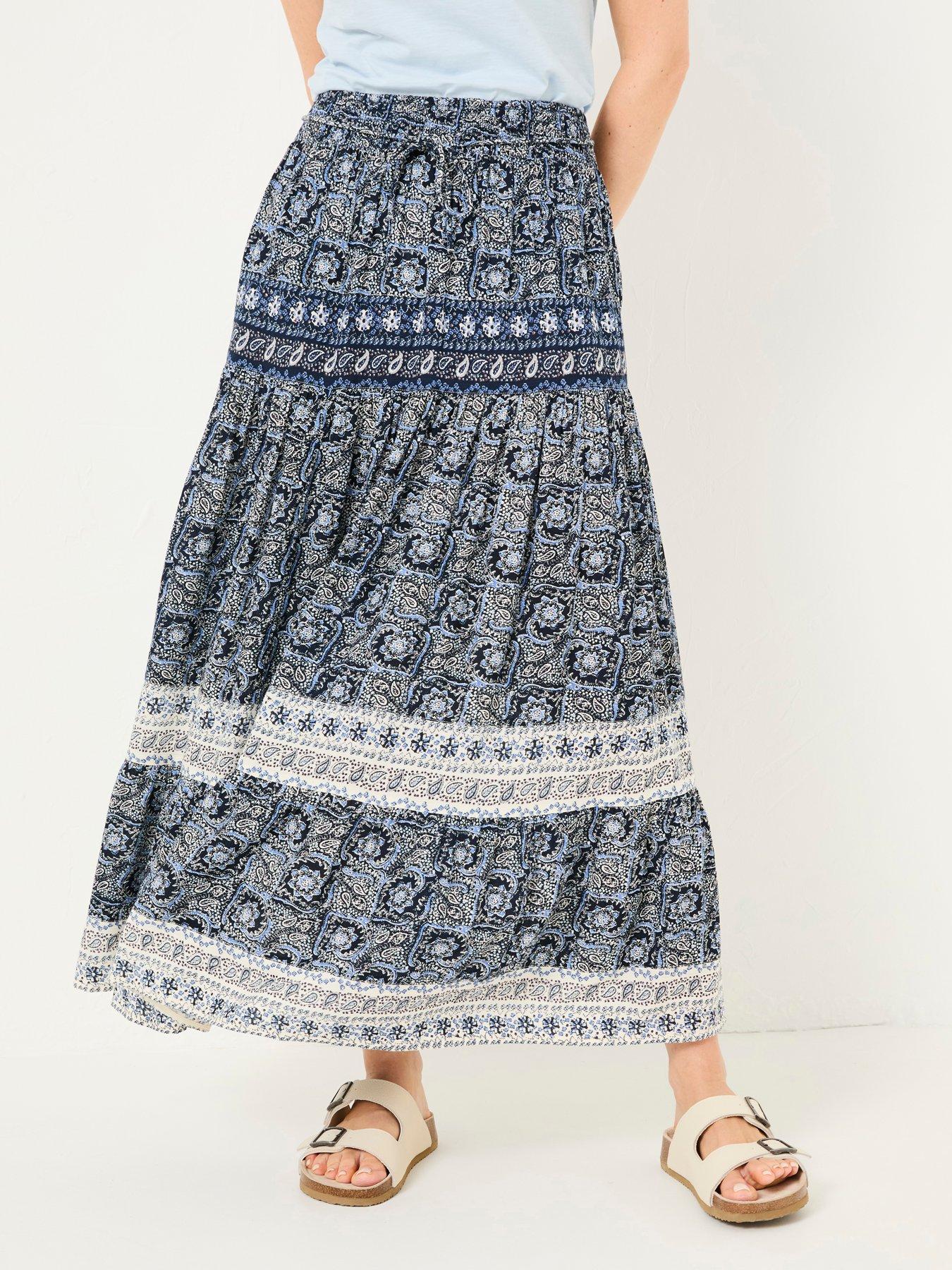 undefined Jayla Water Maxi Skirt - Blue
