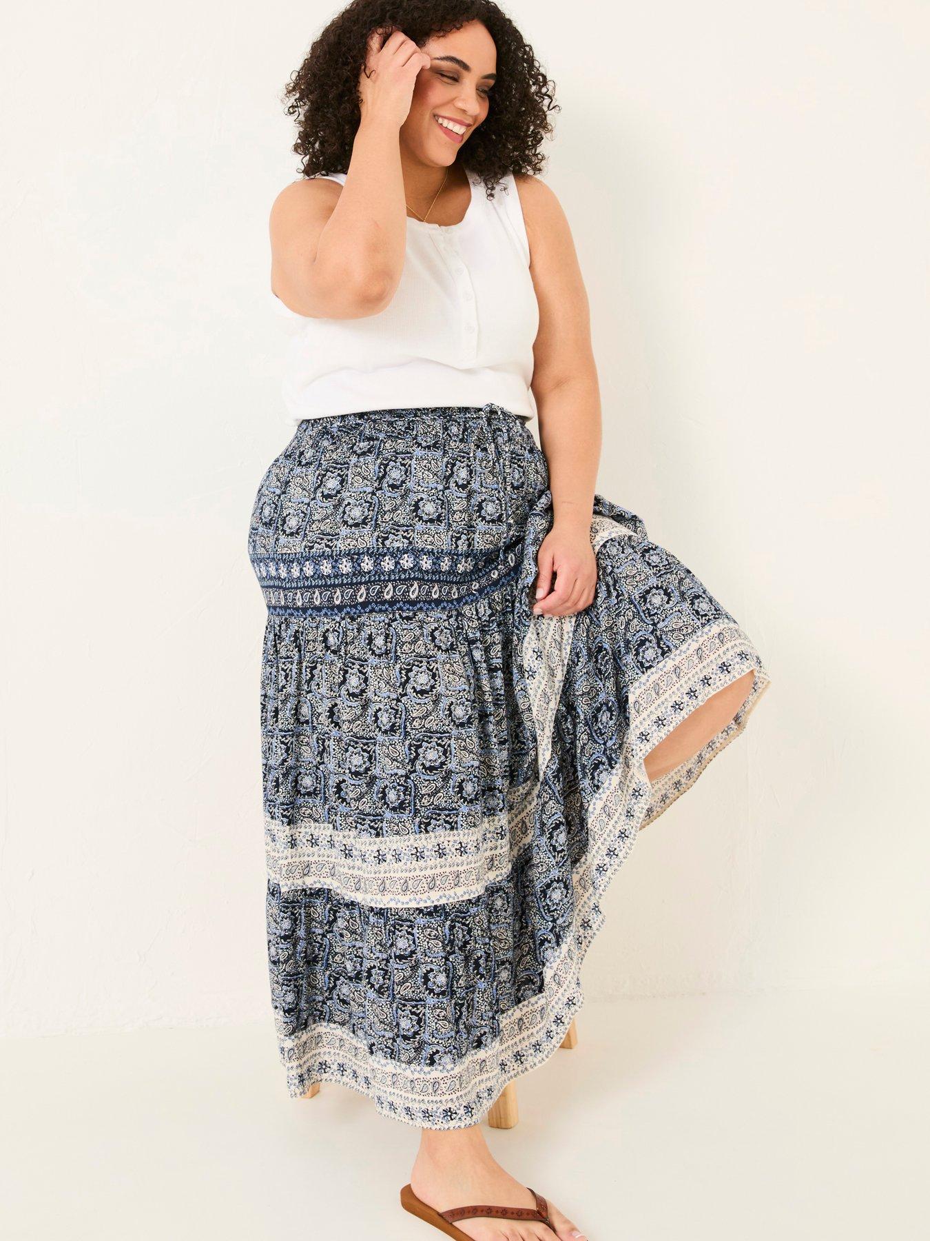 Image 5 of 6 of FatFace Jayla Water Maxi Skirt - Blue