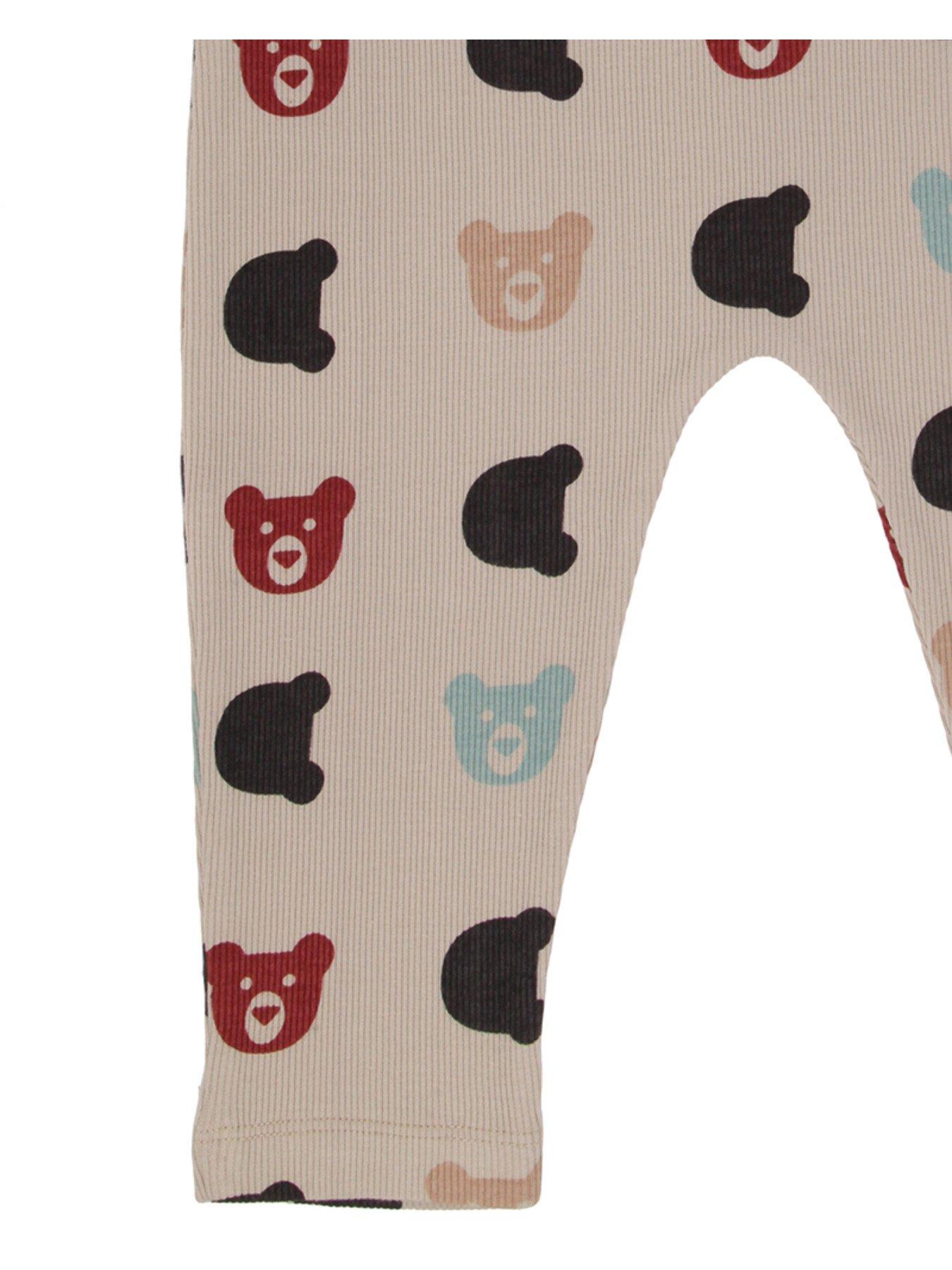 Image 4 of 4 of Turtledove London Kids Rib Bear Dungarees - Stone