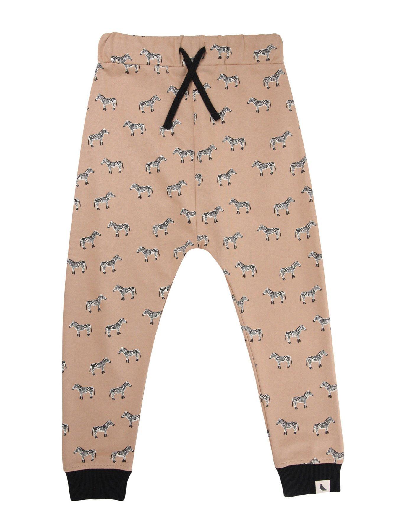 Turtledove London Kids Zebra Joggers, Light Brown, Size 3-4 Years