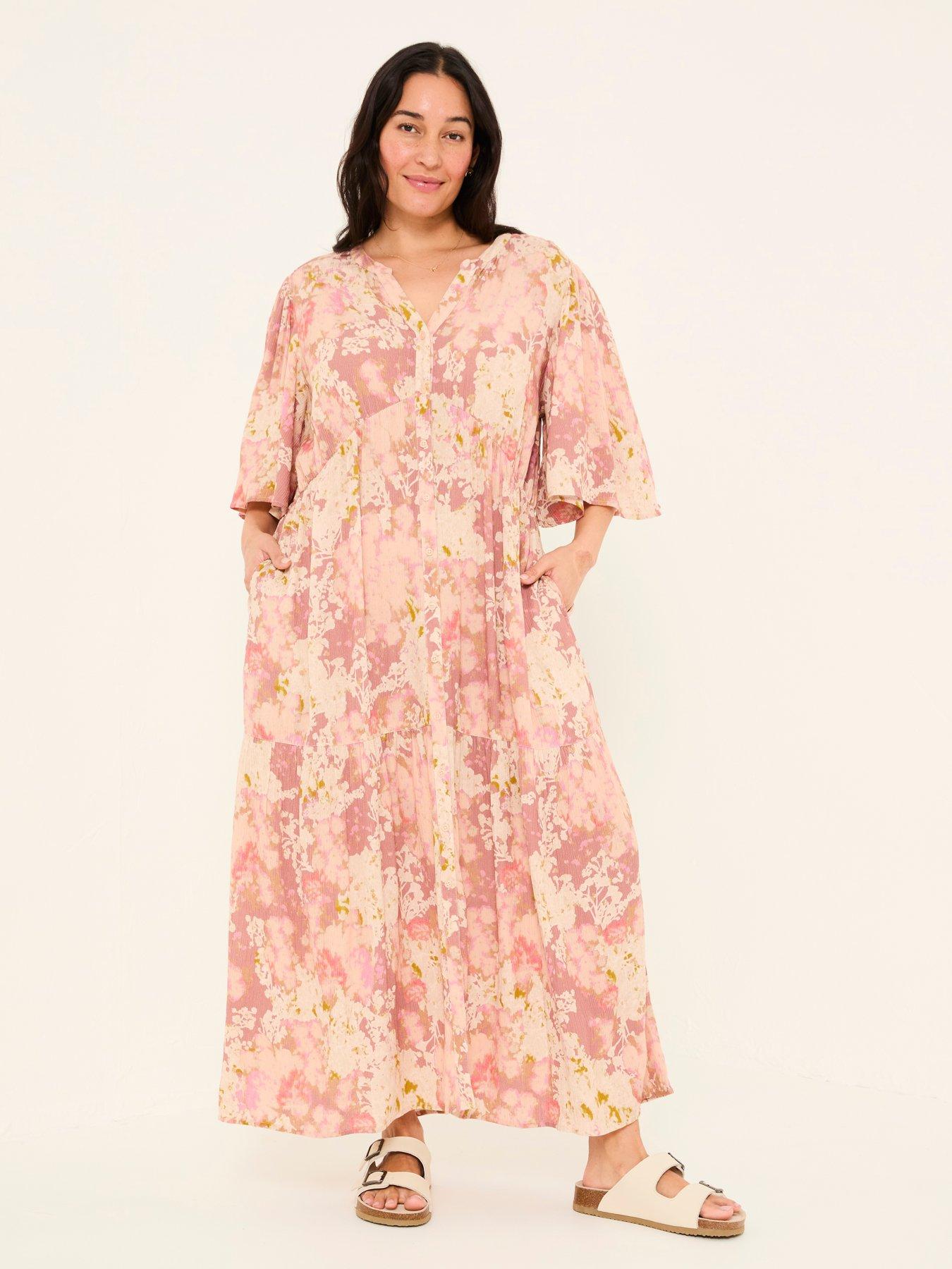 FatFace Paige Layered Floral Dress - Pink | Very