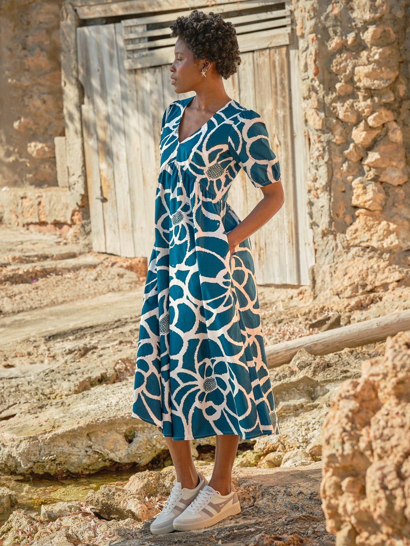 undefined Remi Shibori Midi Dress - Blue