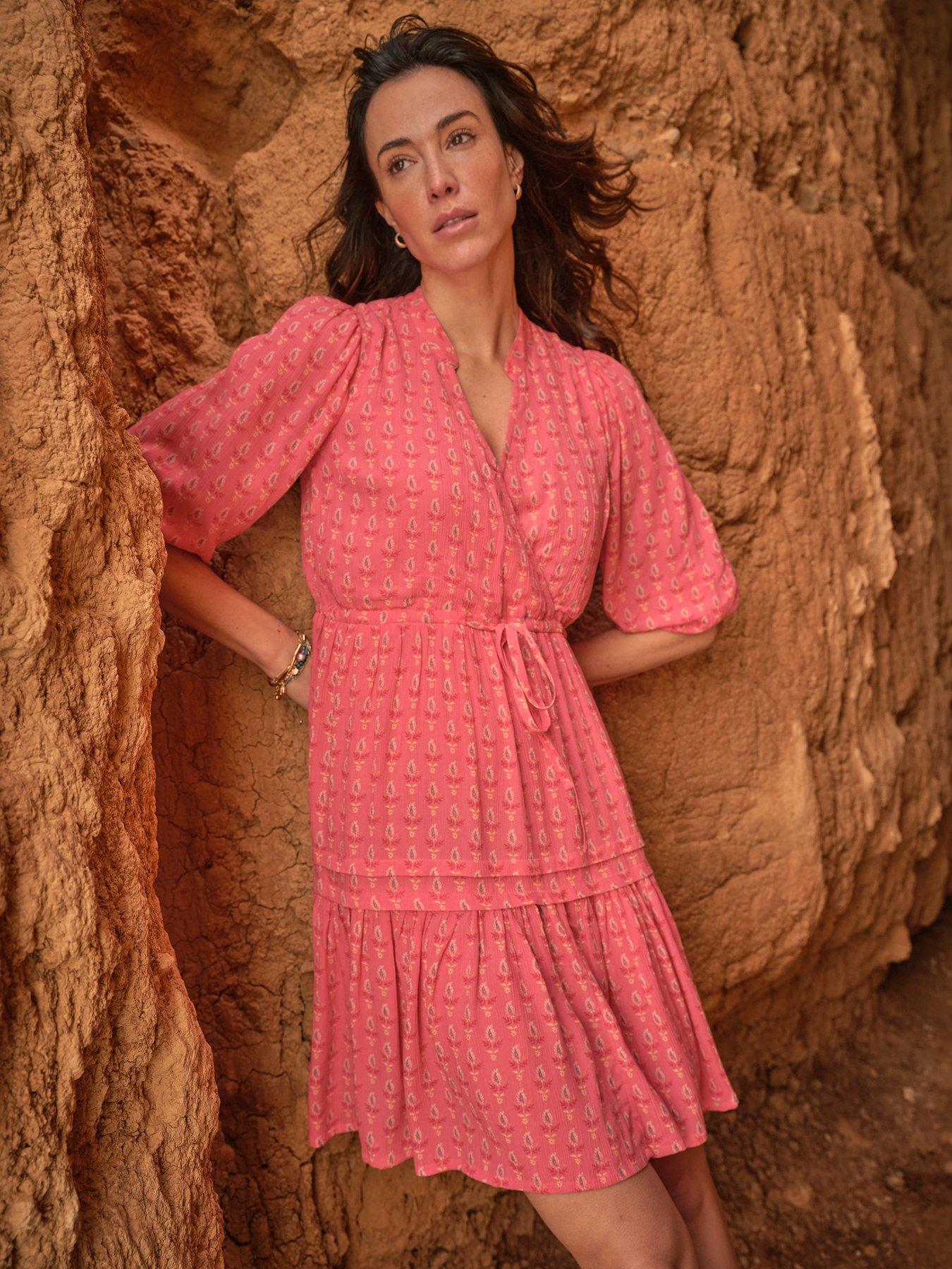 FatFace Nancy Floral Ditsy Dress - Pink