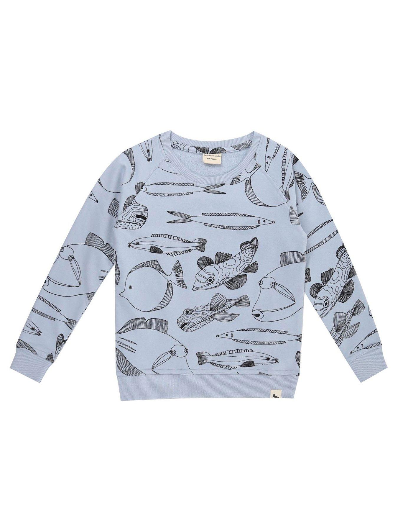 Turtledove London Kids Favourite Fish Print Sweatshirt - Marine
