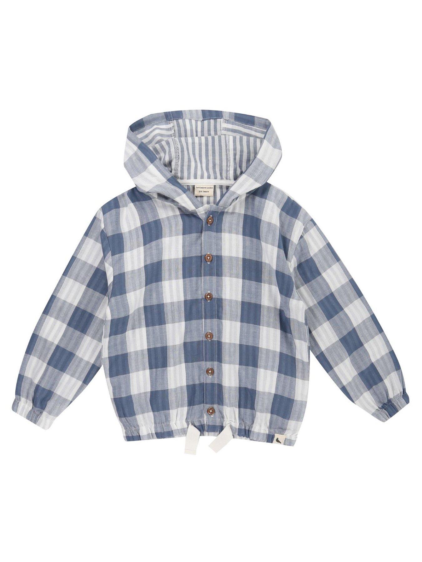 undefined Kids Marine Check Hoodie - Blue