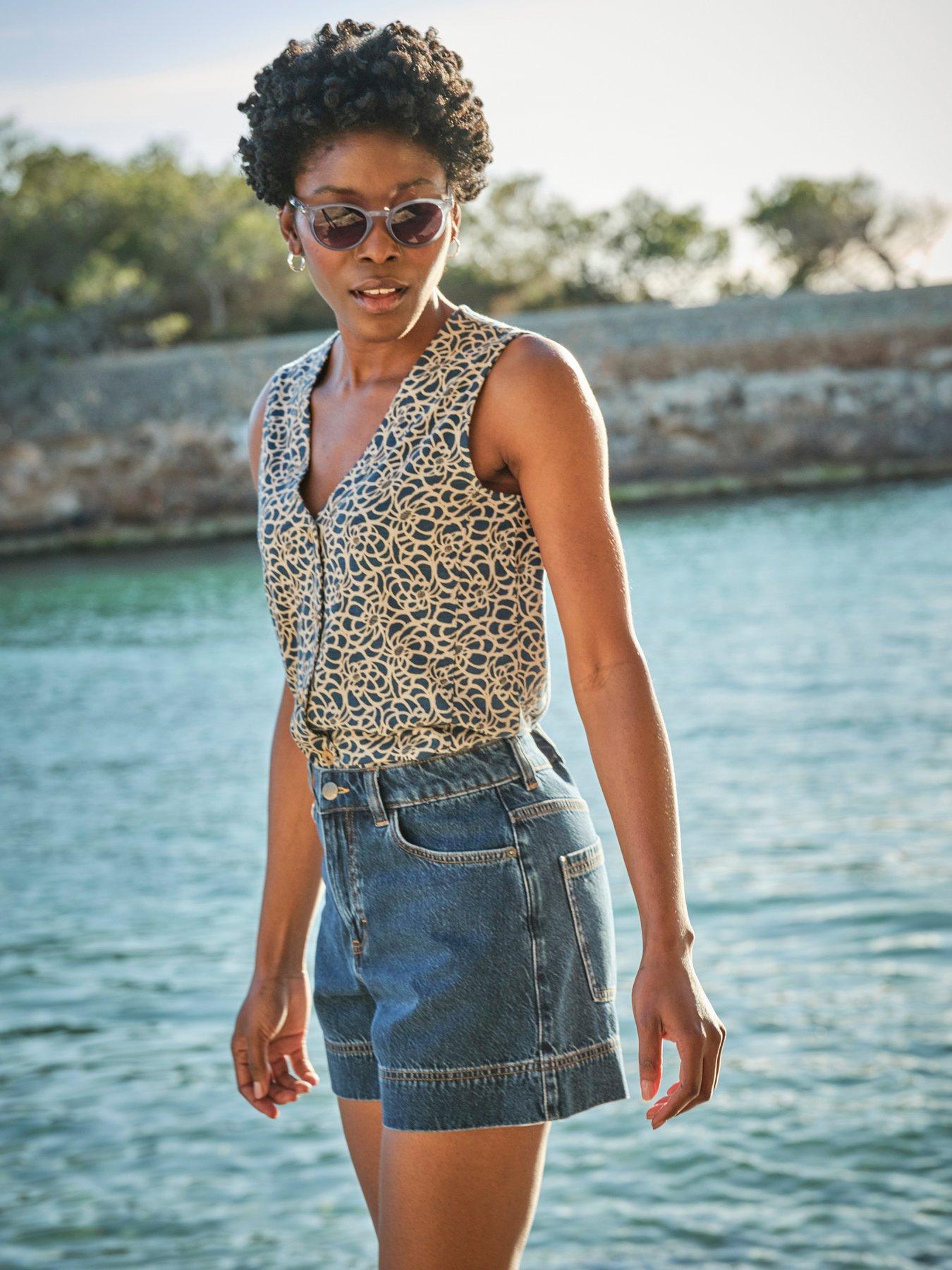 undefined Joni Shibori Waistcoat - Blue