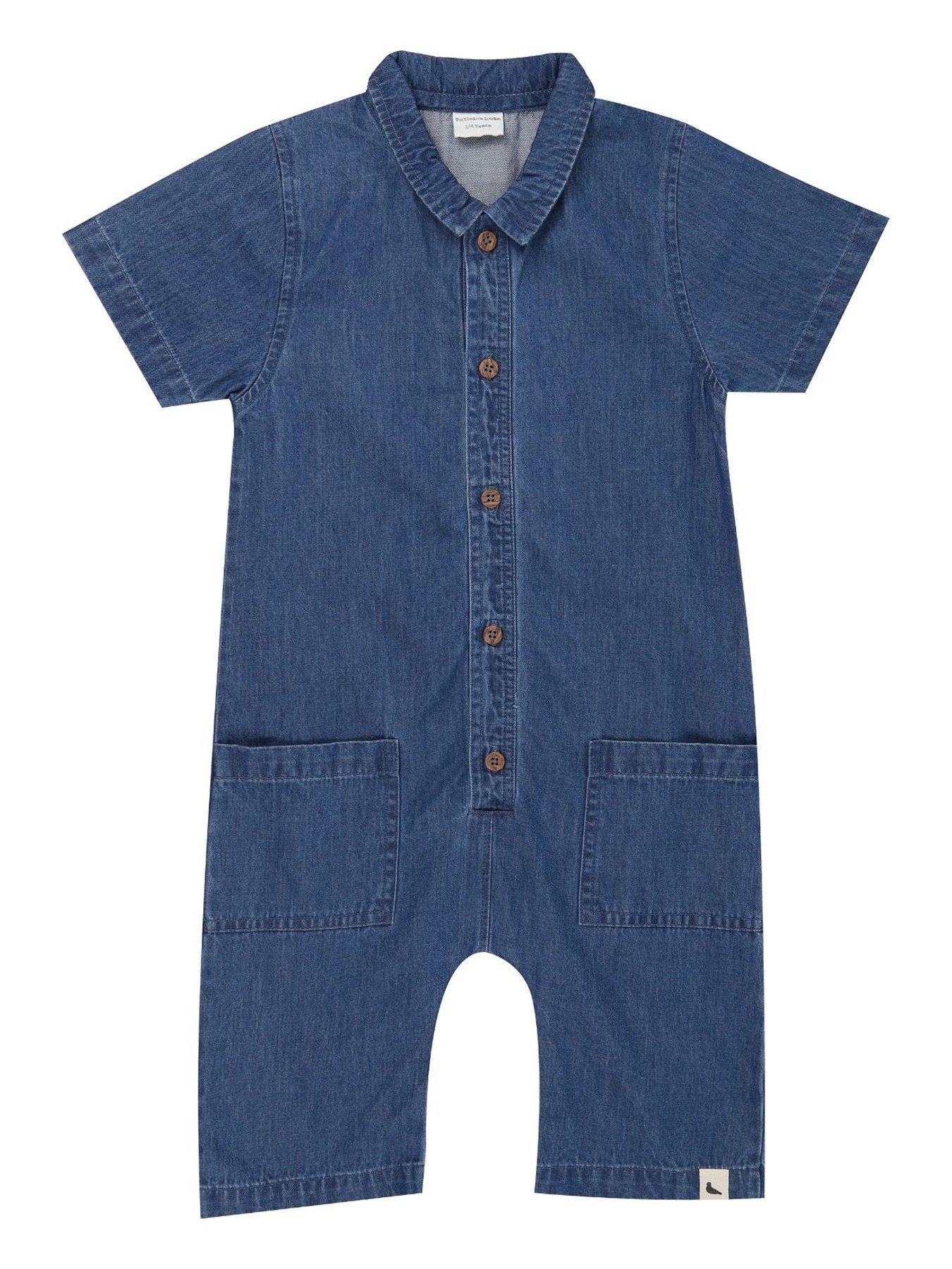 undefined Kids Denim Shortie Overalls - Blue
