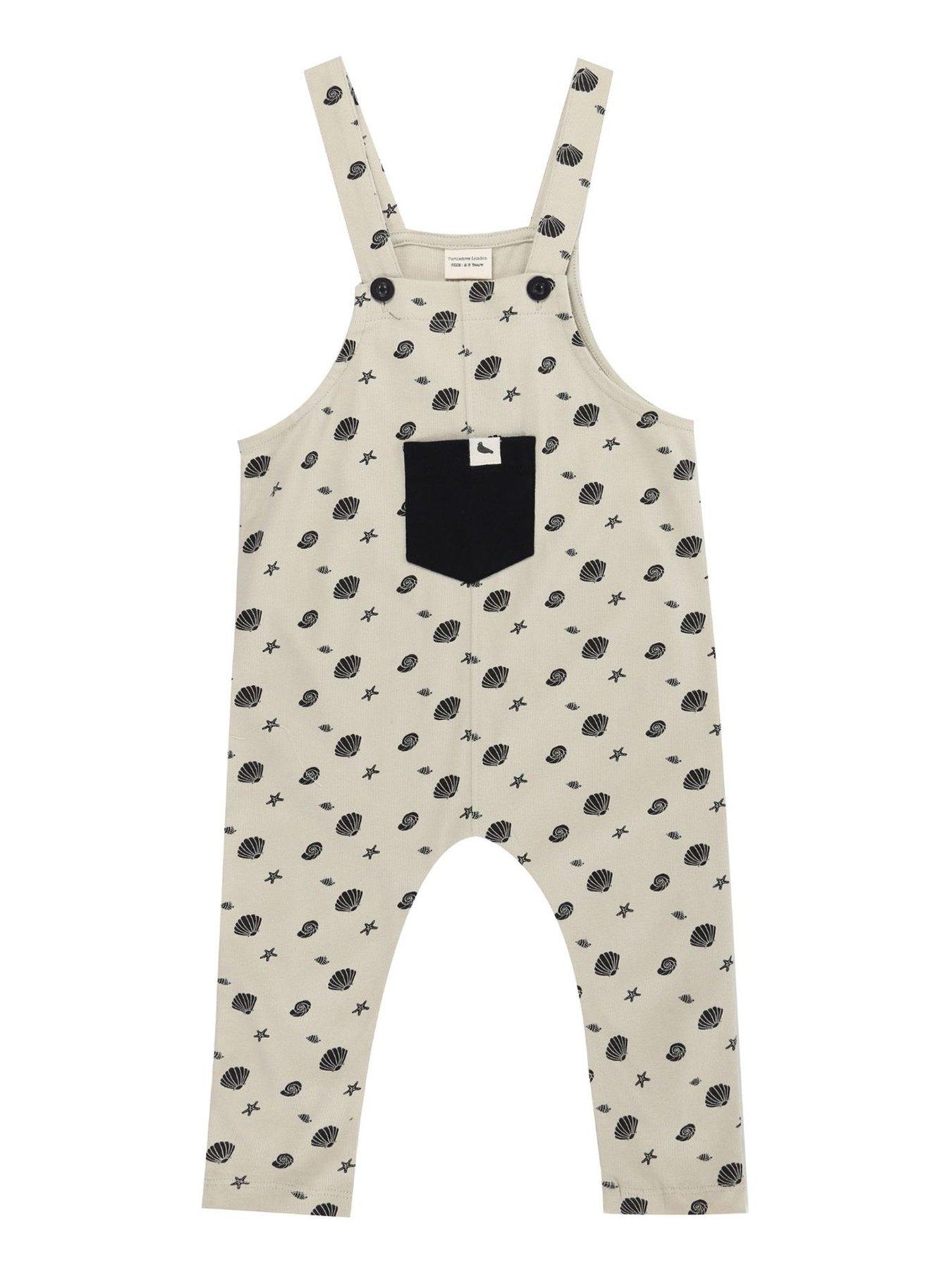 Image 1 of 4 of Turtledove London Kids Shell Print Dungarees - Sand