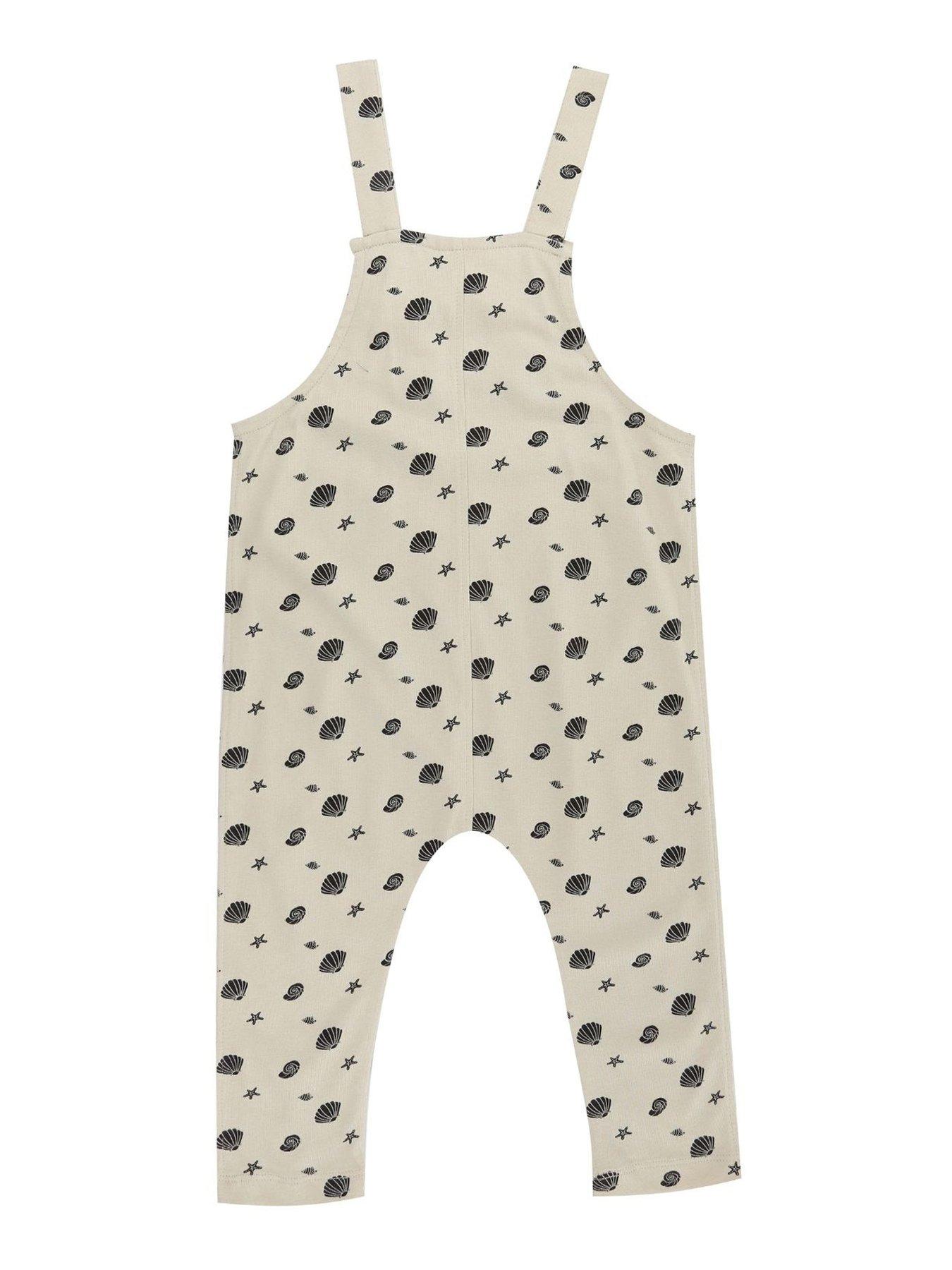 Image 2 of 4 of Turtledove London Kids Shell Print Dungarees - Sand