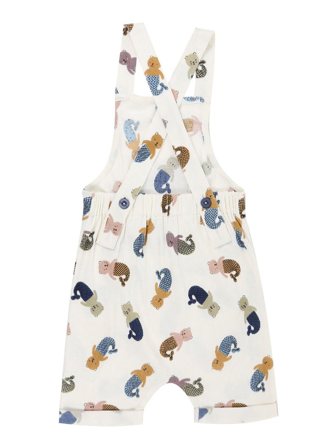 Image 2 of 4 of Turtledove London Kids Merbear Shortie Dungarees - Multi