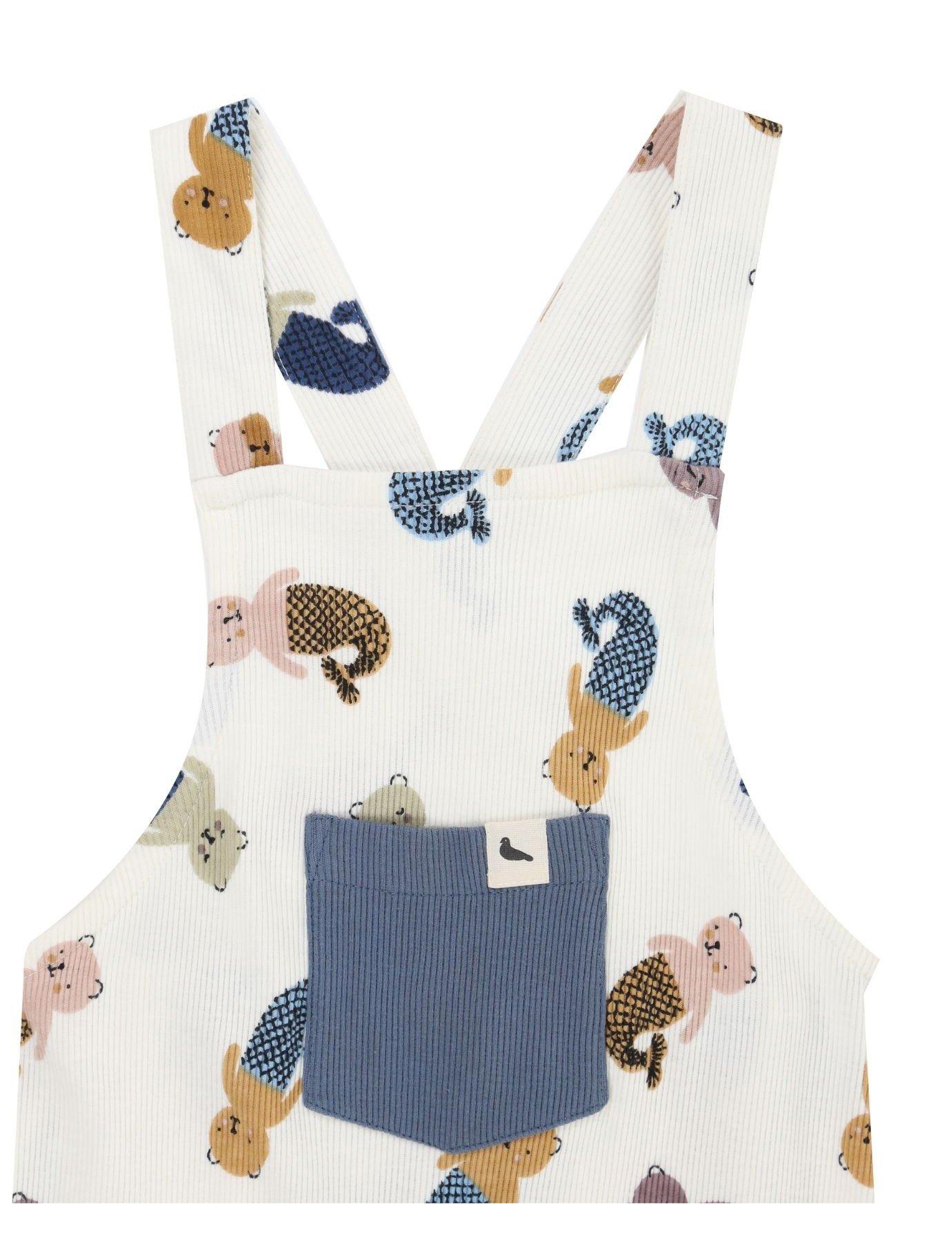 Image 3 of 4 of Turtledove London Kids Merbear Shortie Dungarees - Multi